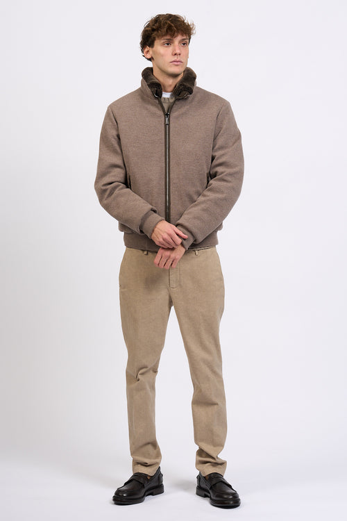 Moorer Bomber imbottito Taupe Uomo-2