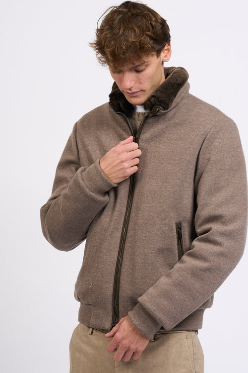 Moorer Bomber imbottito Taupe Uomo