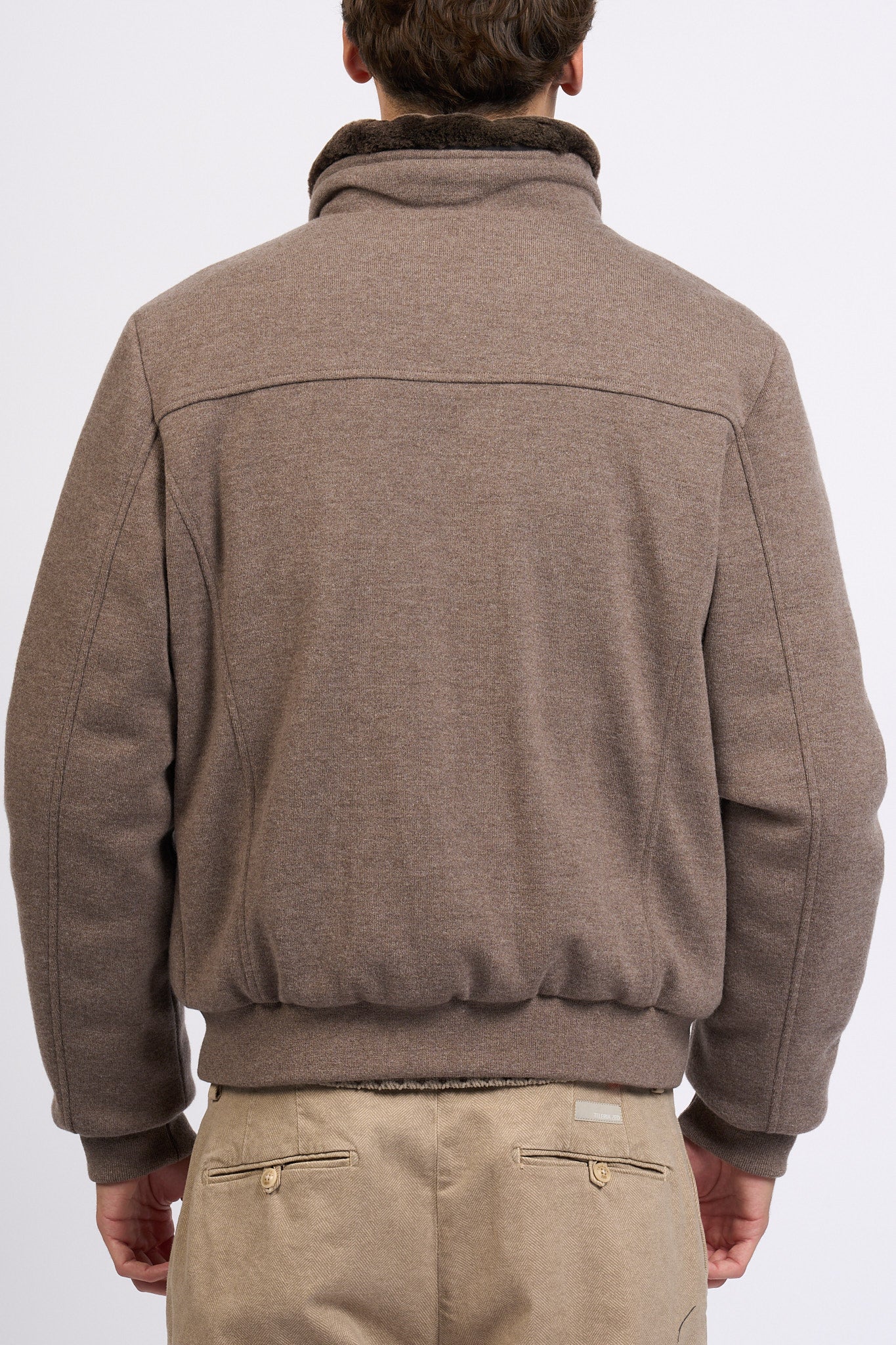 Moorer Bomber imbottito Taupe Uomo-6