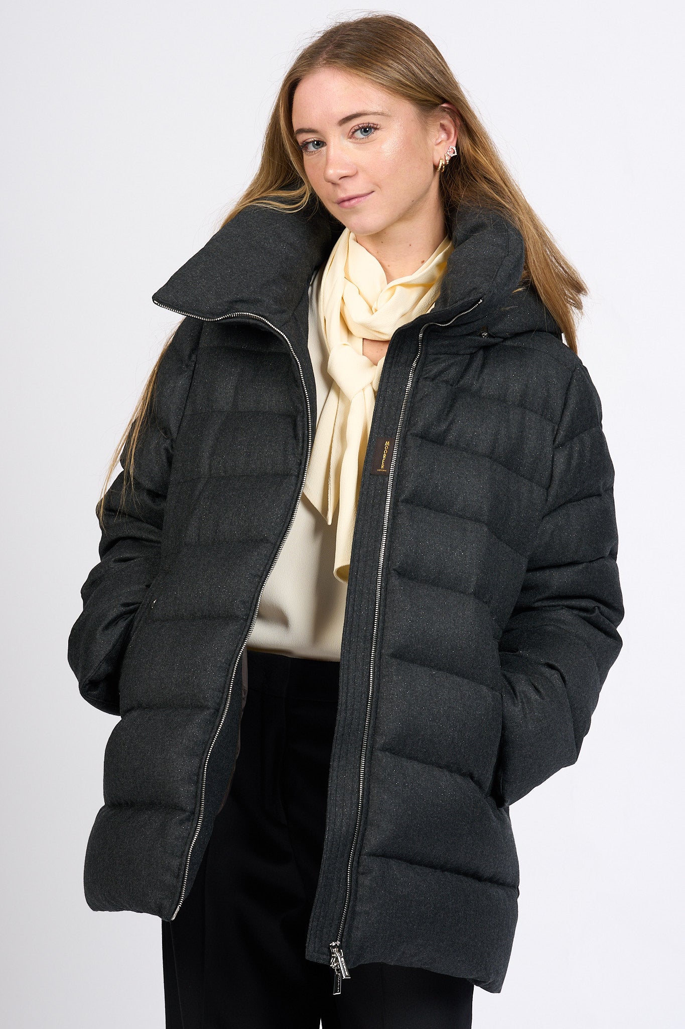 Moorer Piumino Antracite Donna-3