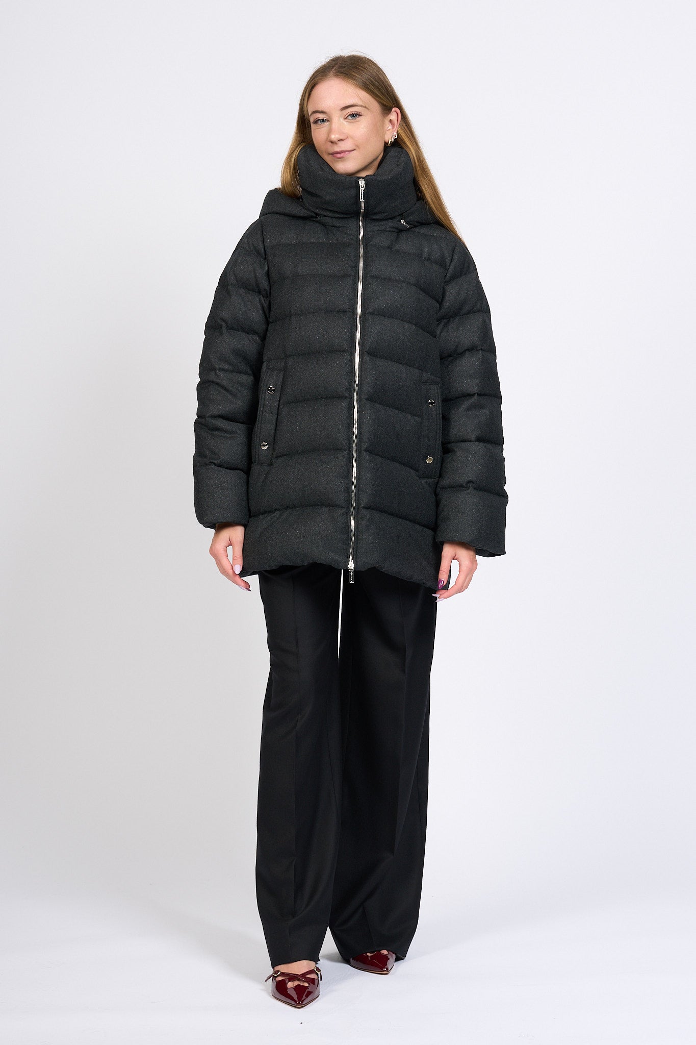 Moorer Piumino Antracite Donna-4