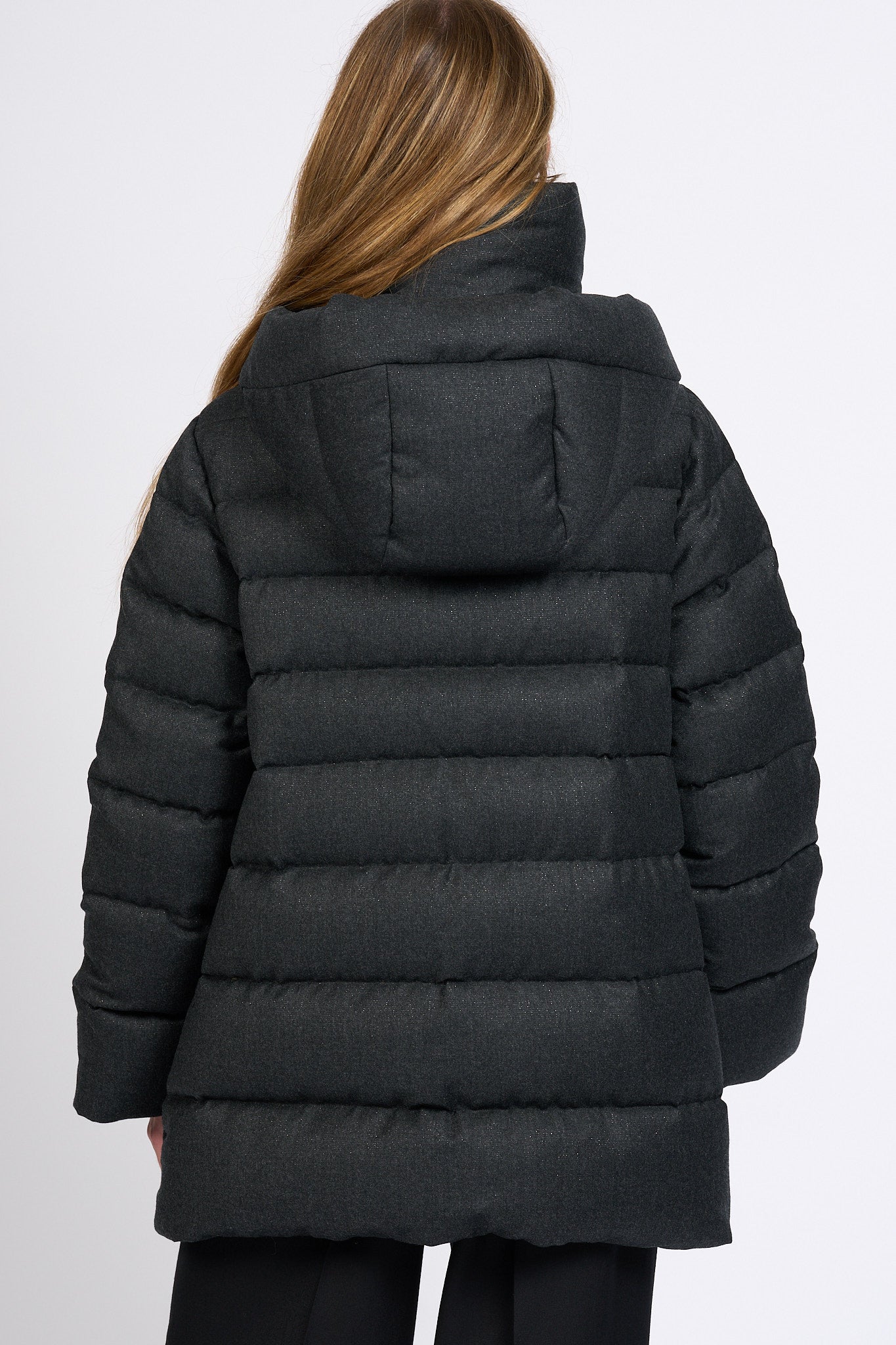 Moorer Piumino Antracite Donna-6