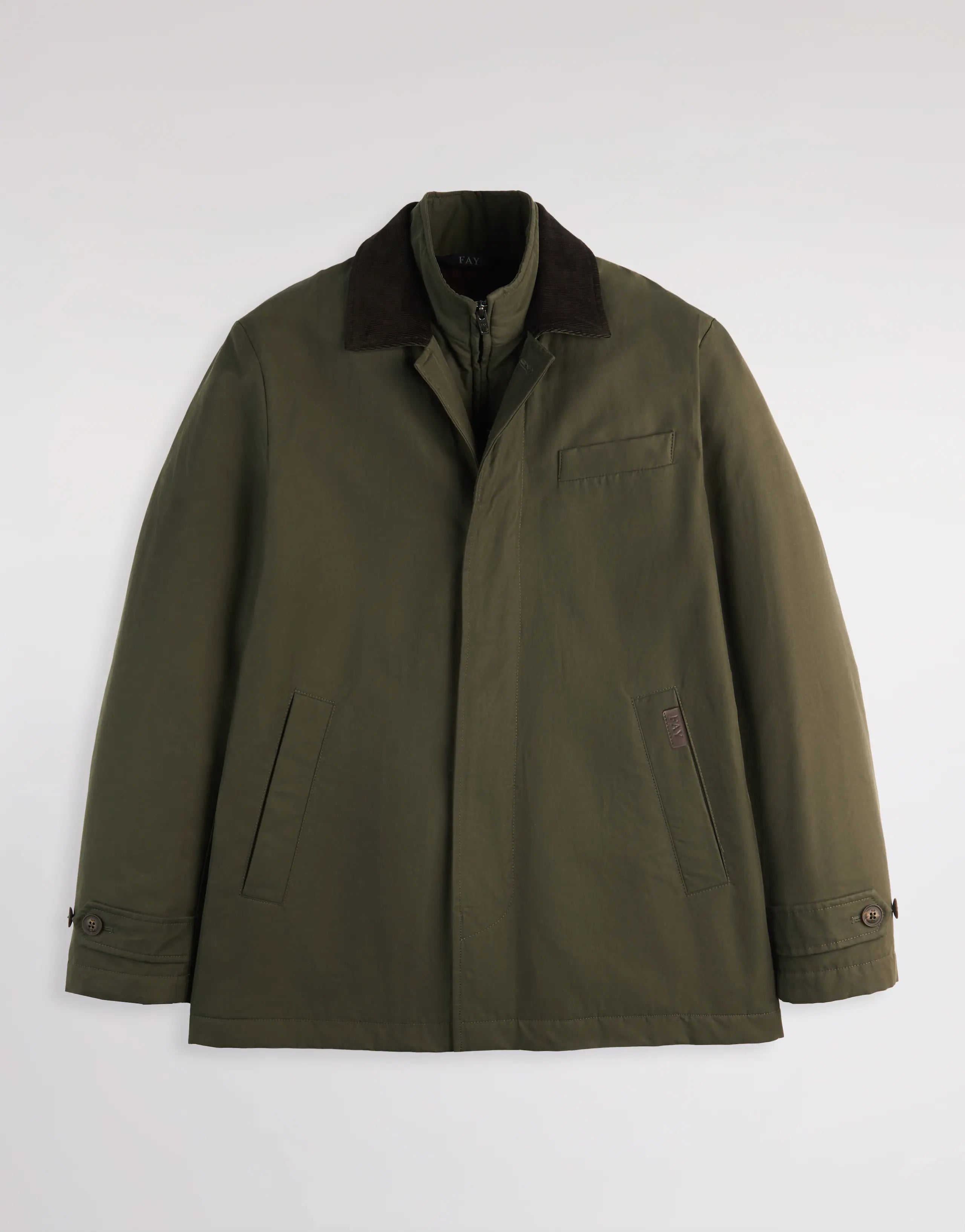 Fay Giaccone Morning Raincoat Verde Uomo-10