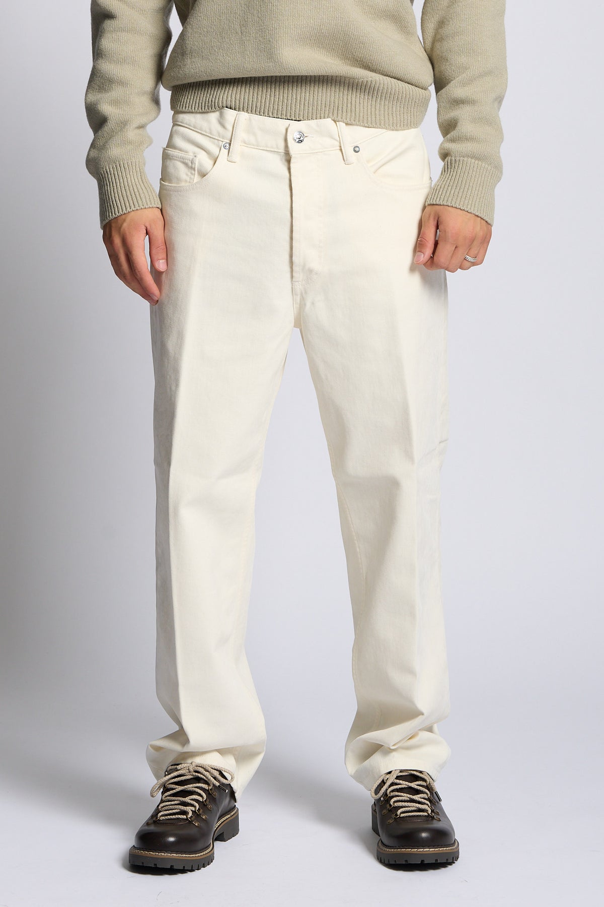 Nine in the morning Pantalone ALBERT Loose Ecru Uomo-3