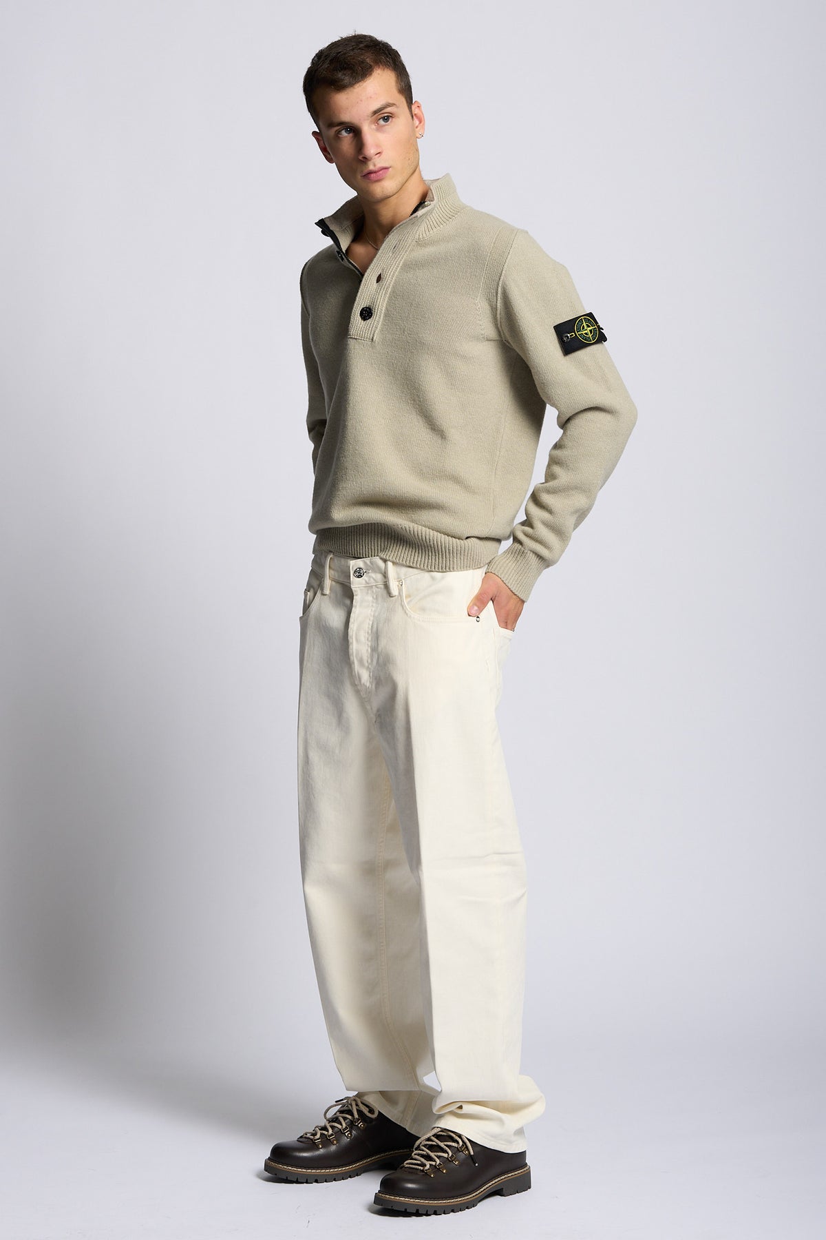 Nine in the morning Pantalone ALBERT Loose Ecru Uomo-2
