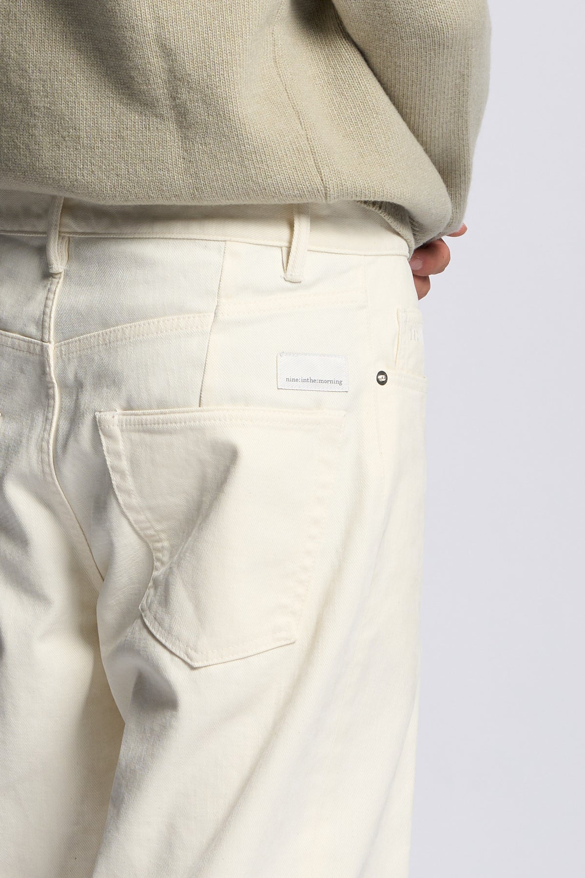 Nine in the morning Pantalone ALBERT Loose Ecru Uomo-6