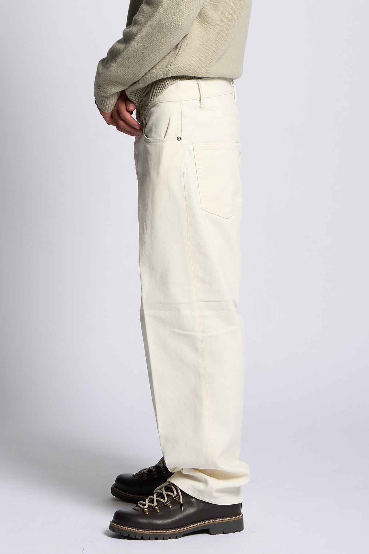 Nine in the morning Pantalone ALBERT Loose Ecru Uomo-7