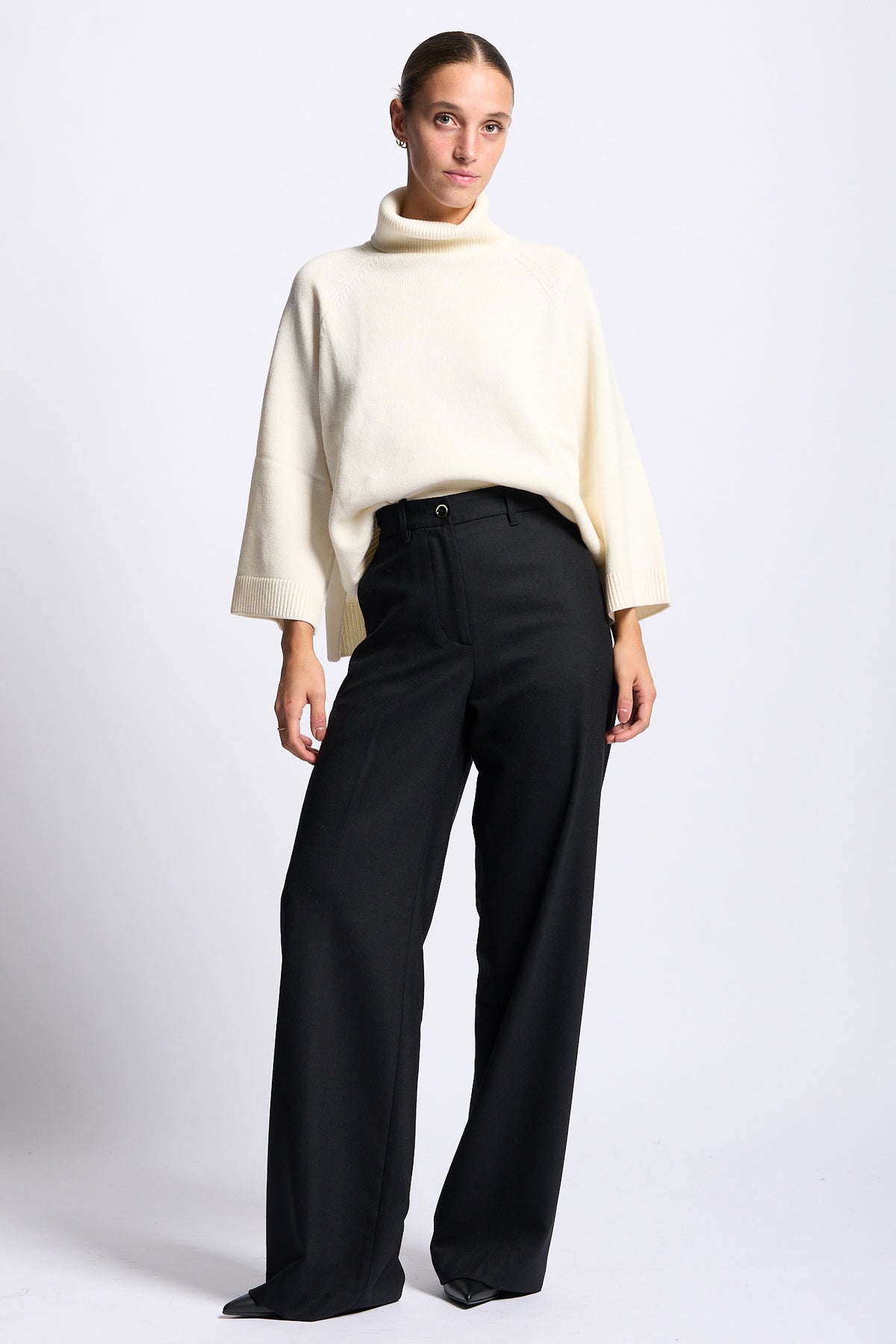 Nine in the morning Pantalone FIAMMA Boy nero donna-2
