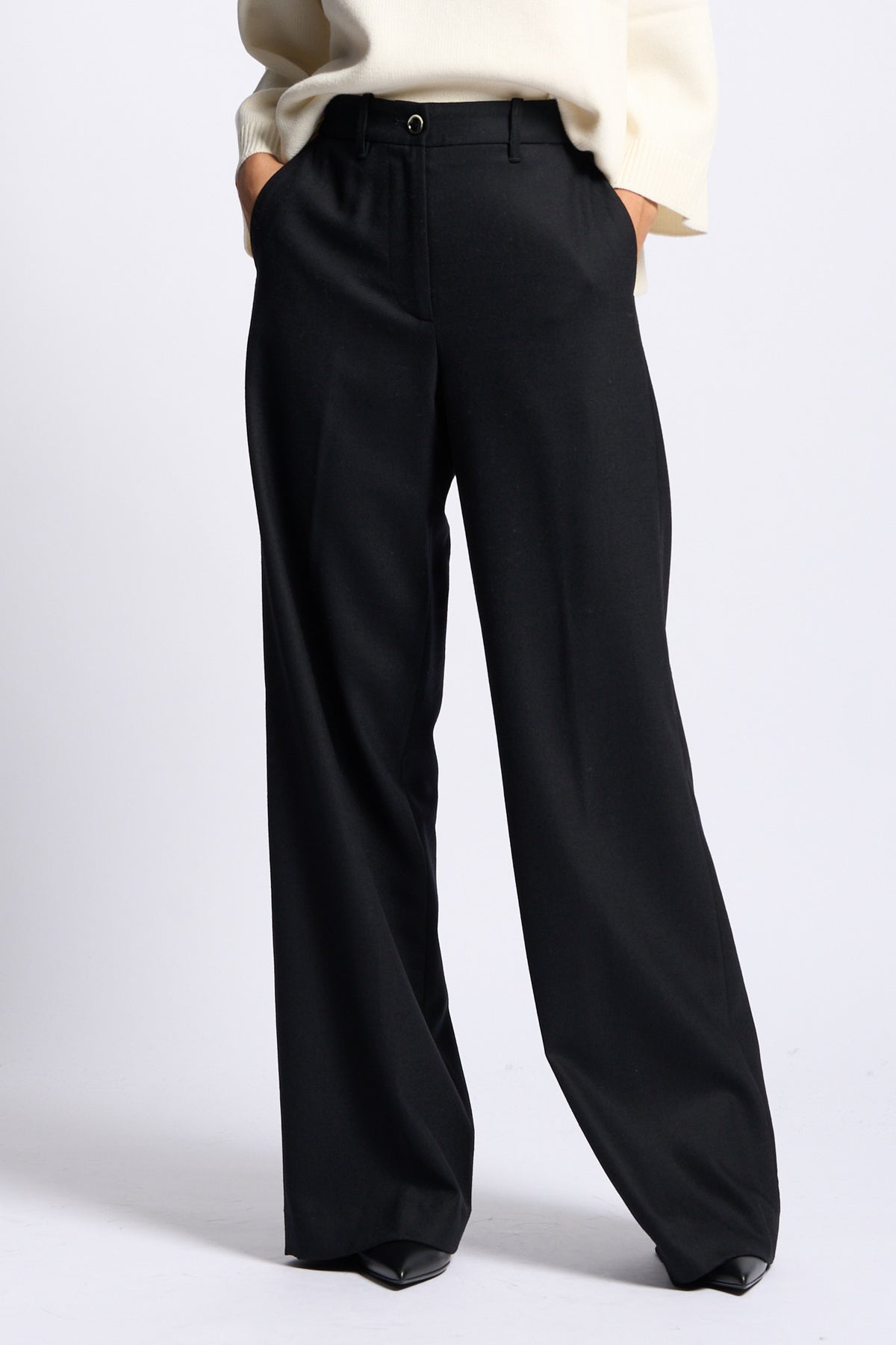 Nine in the morning Pantalone FIAMMA Boy nero donna-1
