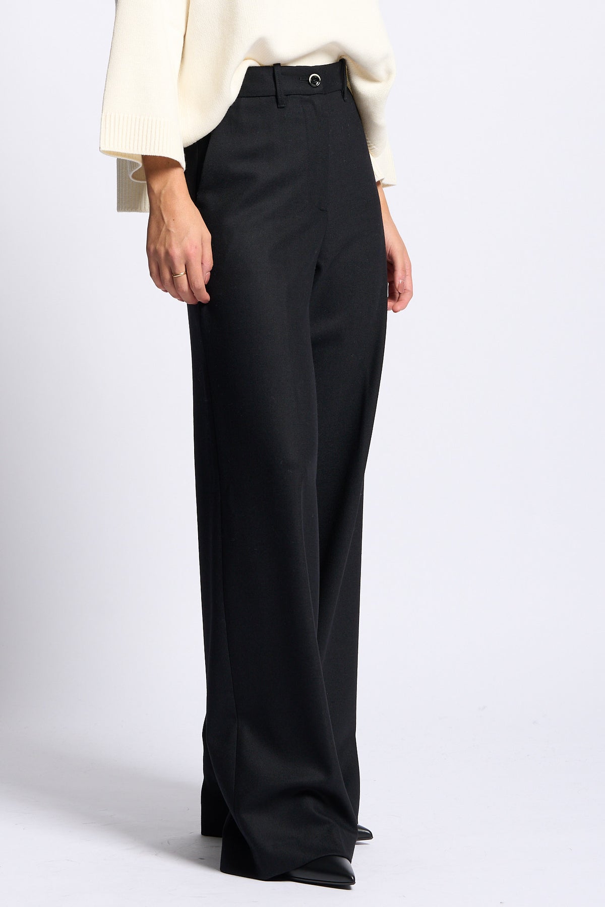 Nine in the morning Pantalone FIAMMA Boy nero donna-3