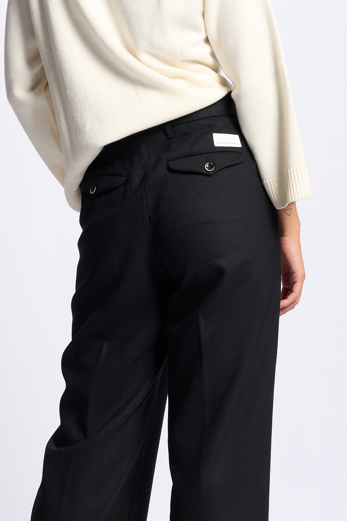 Nine in the morning Pantalone FIAMMA Boy nero donna-5