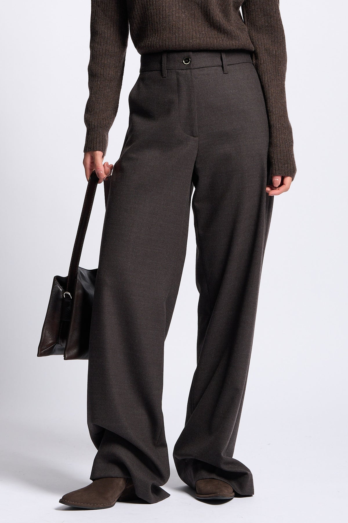 Nine in the morning Pantalone FIAMMA Boy donna marrone-3