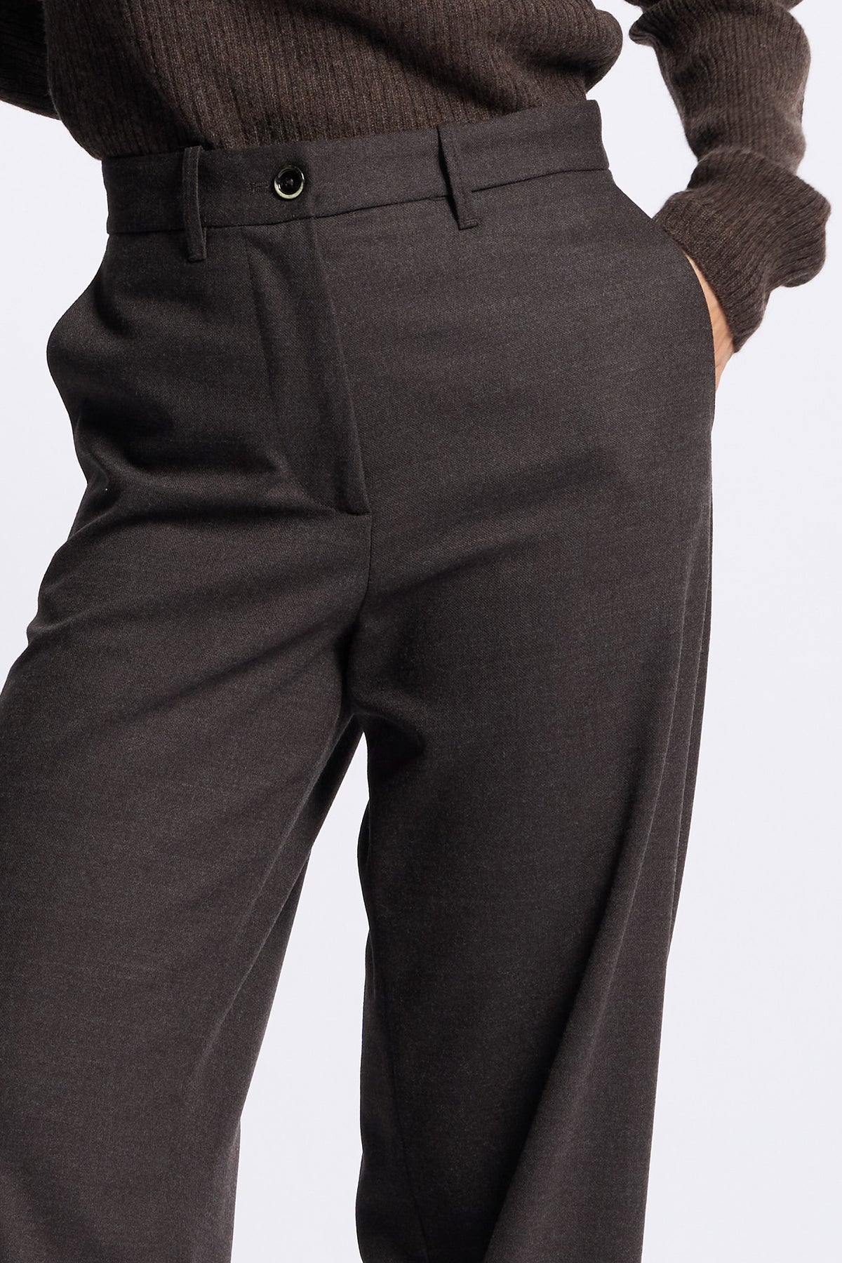 Nine in the morning Pantalone FIAMMA Boy donna marrone-7