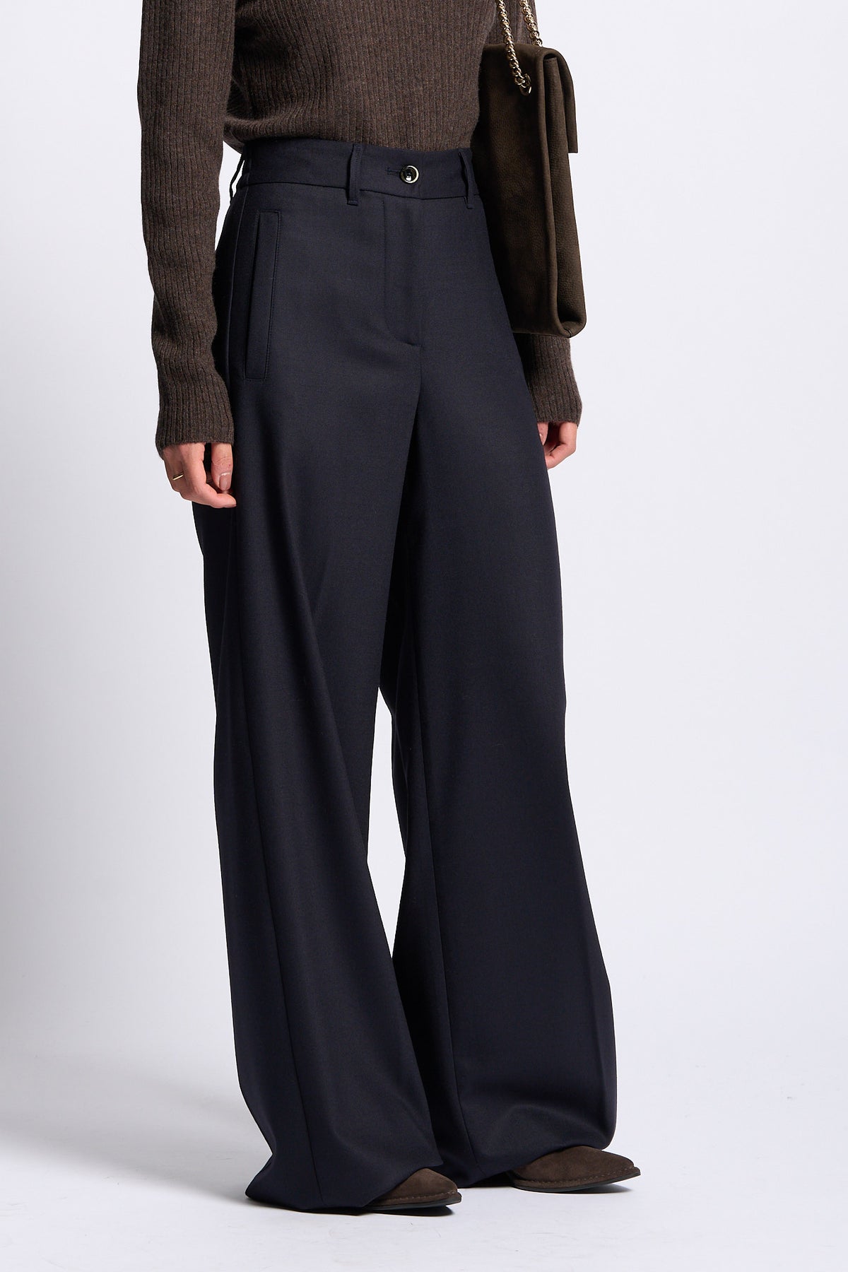 Nine in the morning Pantalone Palazzo ASTRID Donna Navy-3