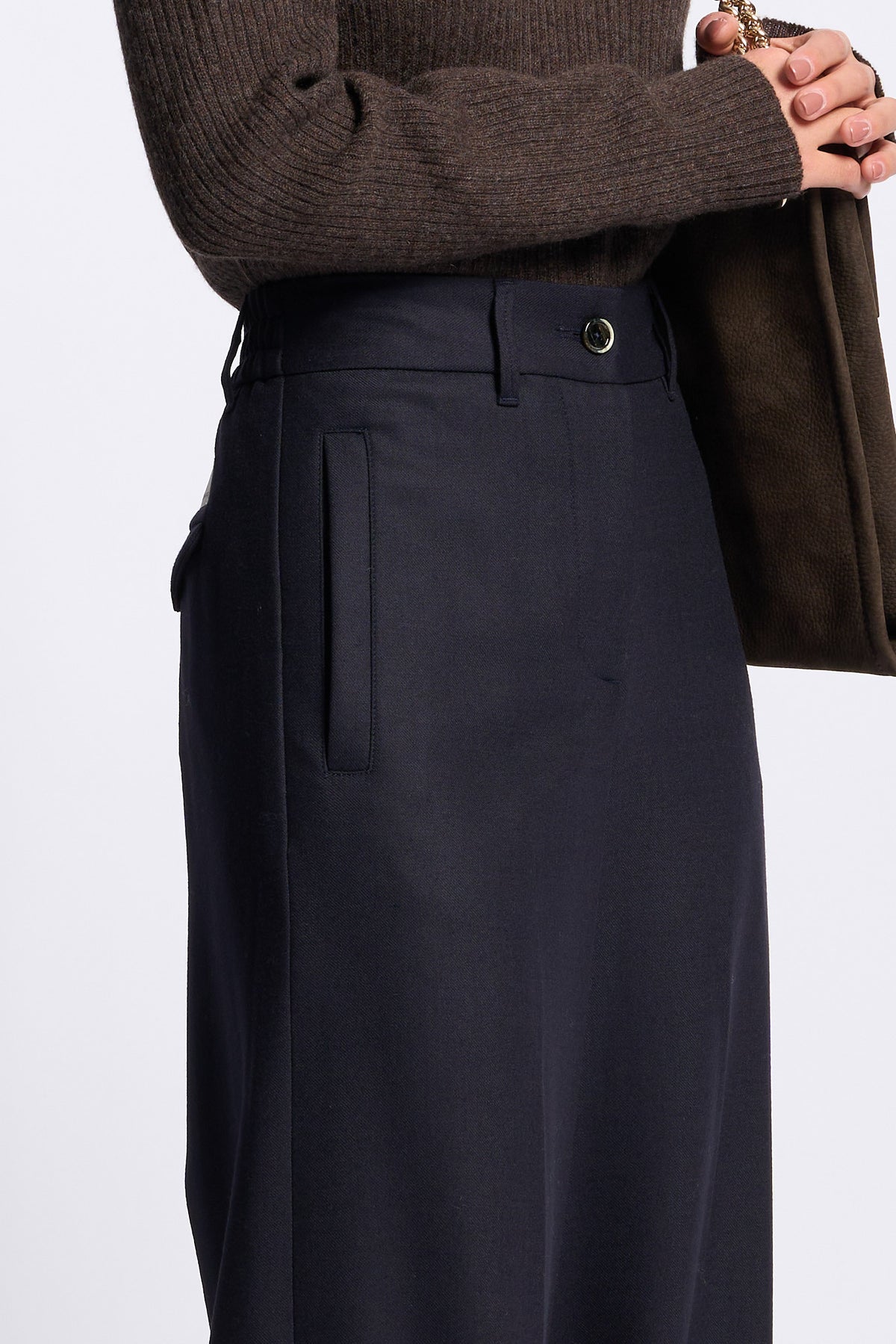Nine in the morning Pantalone Palazzo ASTRID Donna Navy-4