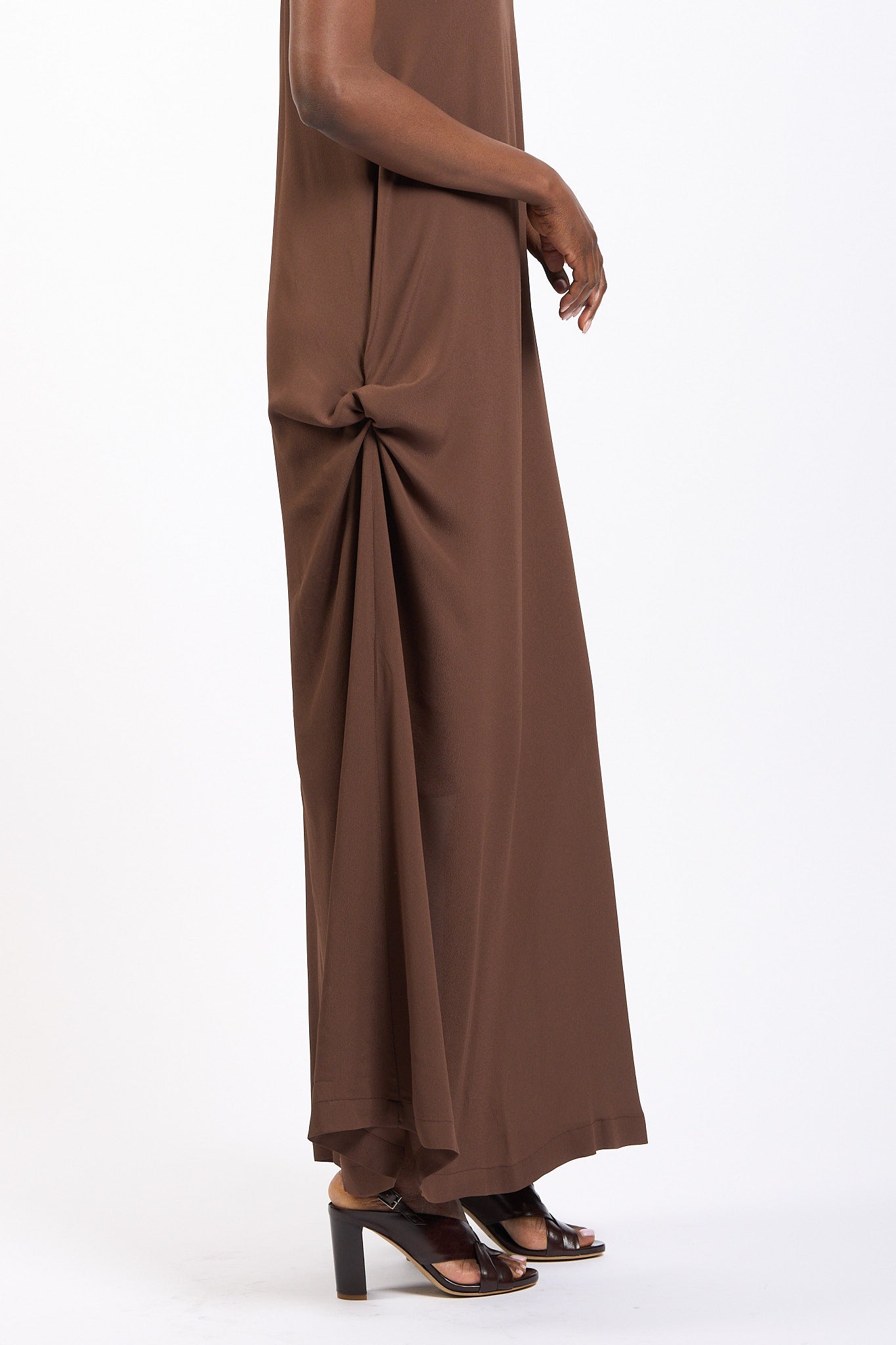 Nude Abito Lungo Cioccolato Donna-5