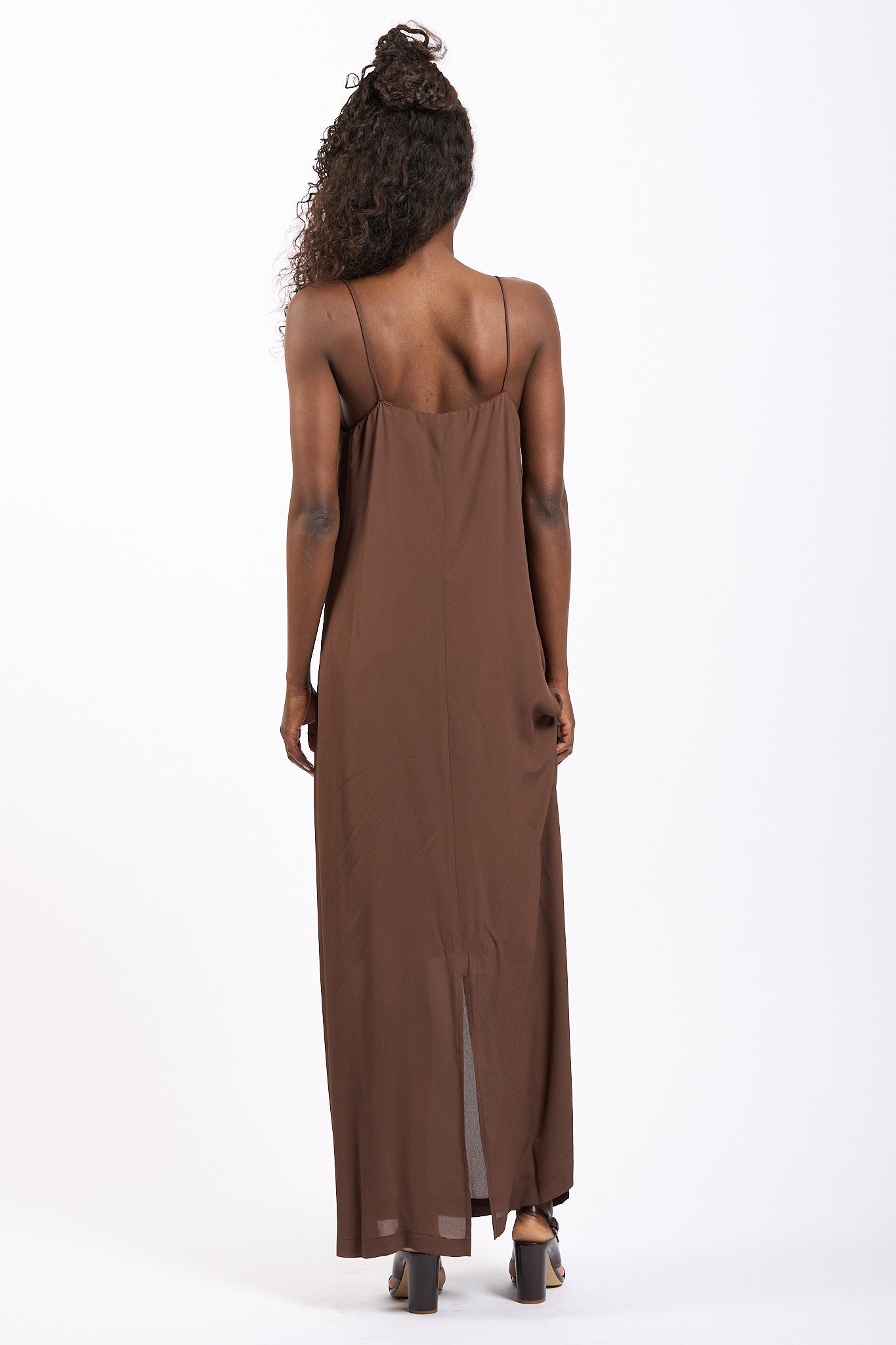 Nude Abito Lungo Cioccolato Donna-6