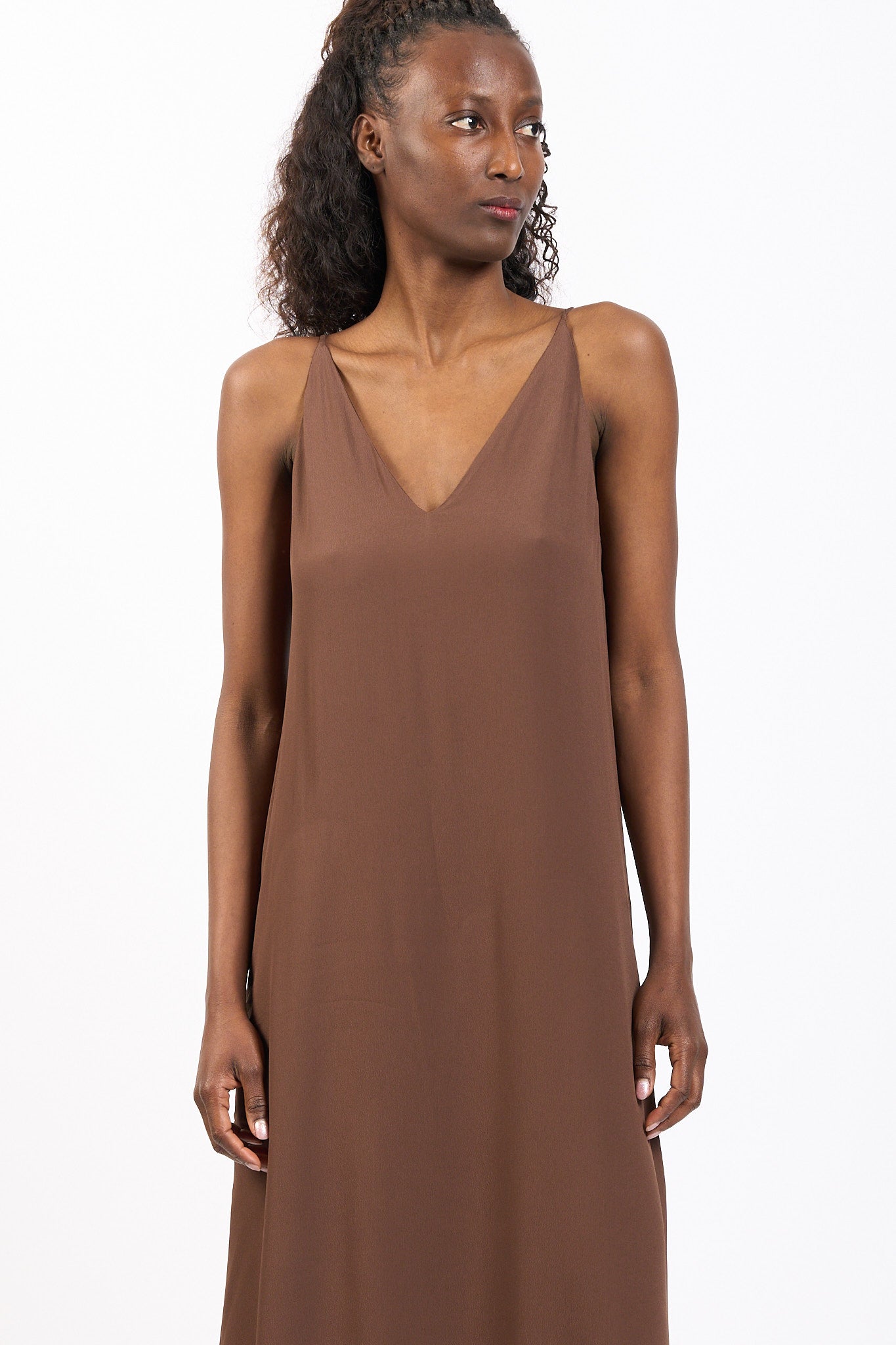 Nude Abito Lungo Cioccolato Donna-8