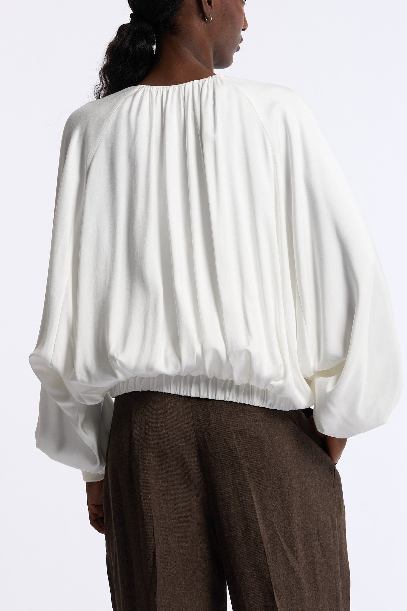 Nude Bomber Manica Ampia Bianco Donna-6