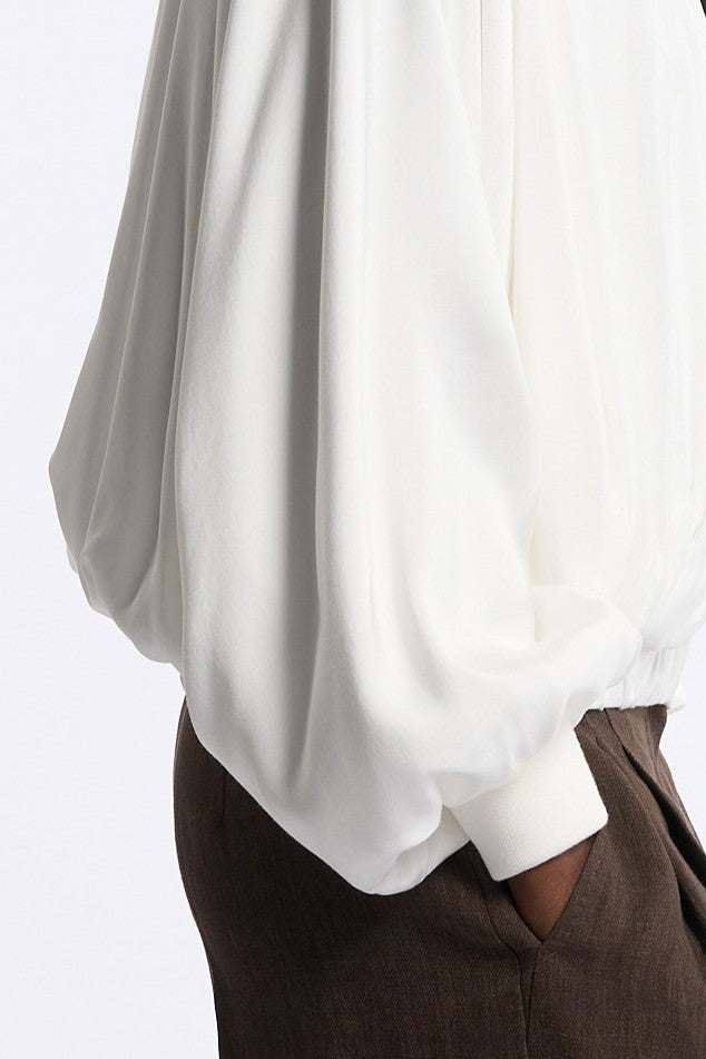 Nude Bomber Manica Ampia Bianco Donna-7