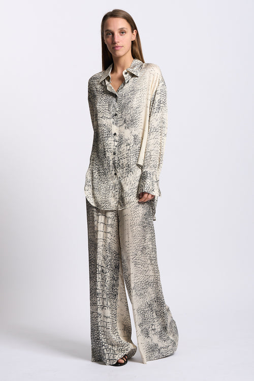 Nude Camicia Stampa Bianco/nero Donna-2