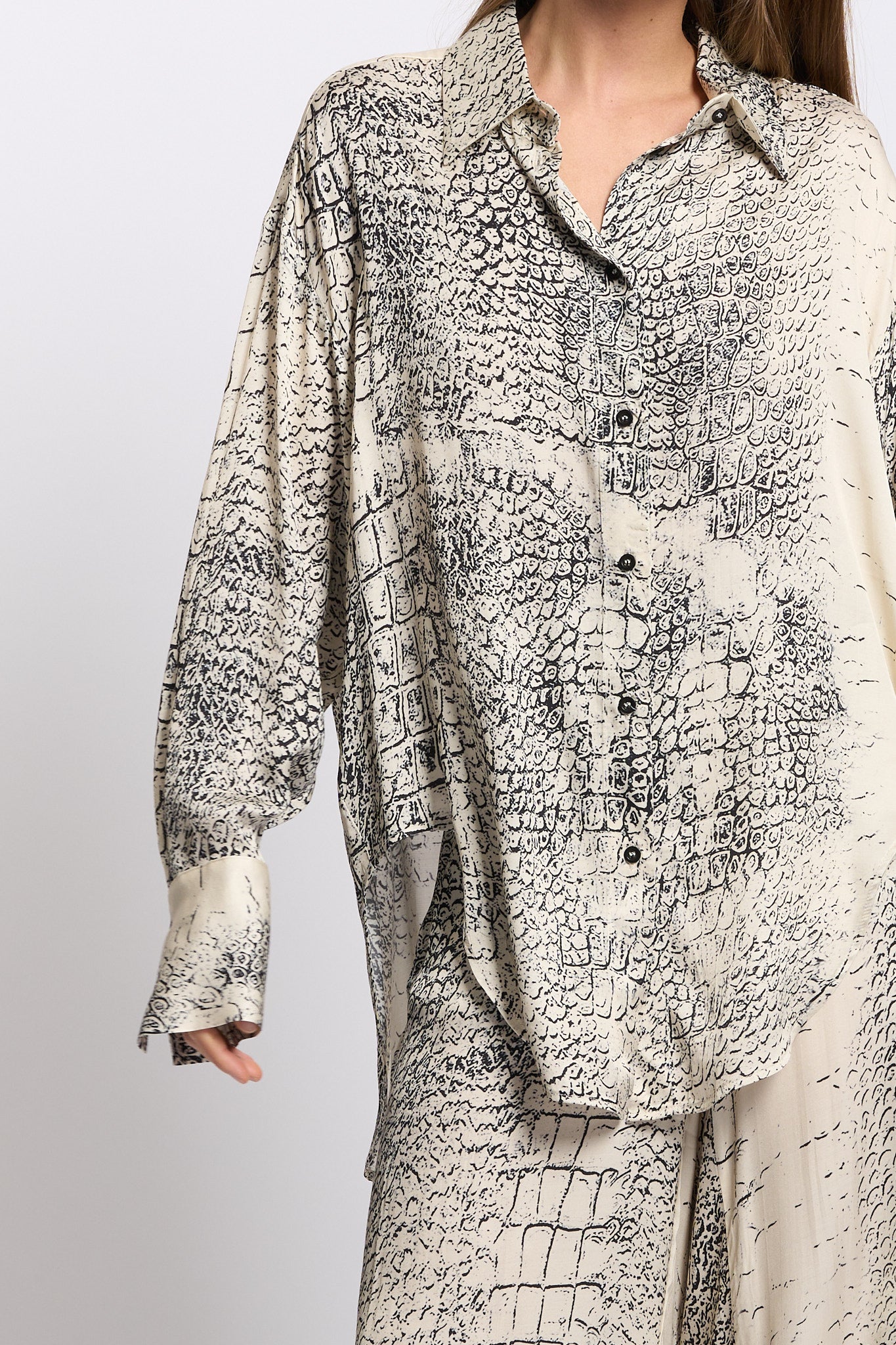 Nude Camicia Stampa Bianco/nero Donna-7