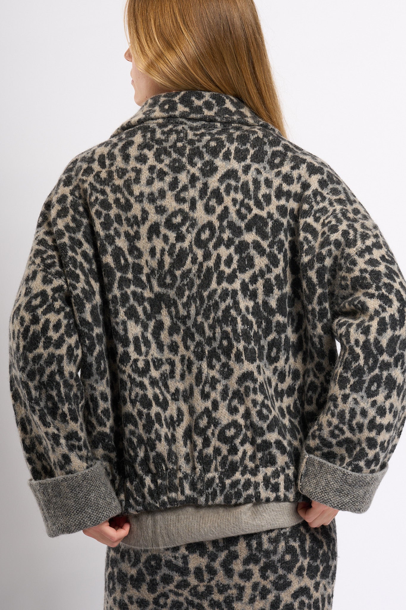 Nude Giacca Animalier Grigio/Nero Donna-5