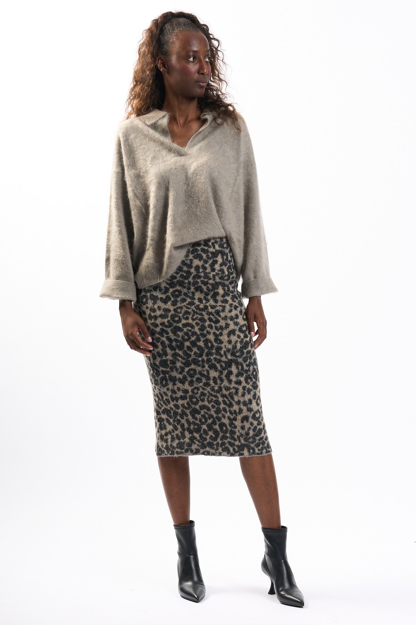 Nude Gonna Animalier Grigio/nero Donna-4