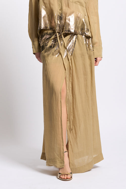 Nude Gonna Spalmata Kaki/Oro Donna-2