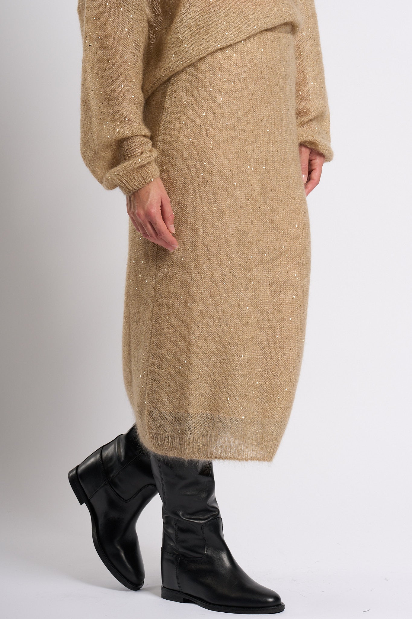 Nude Gonna in Lana Mohair Sabbia Donna-2