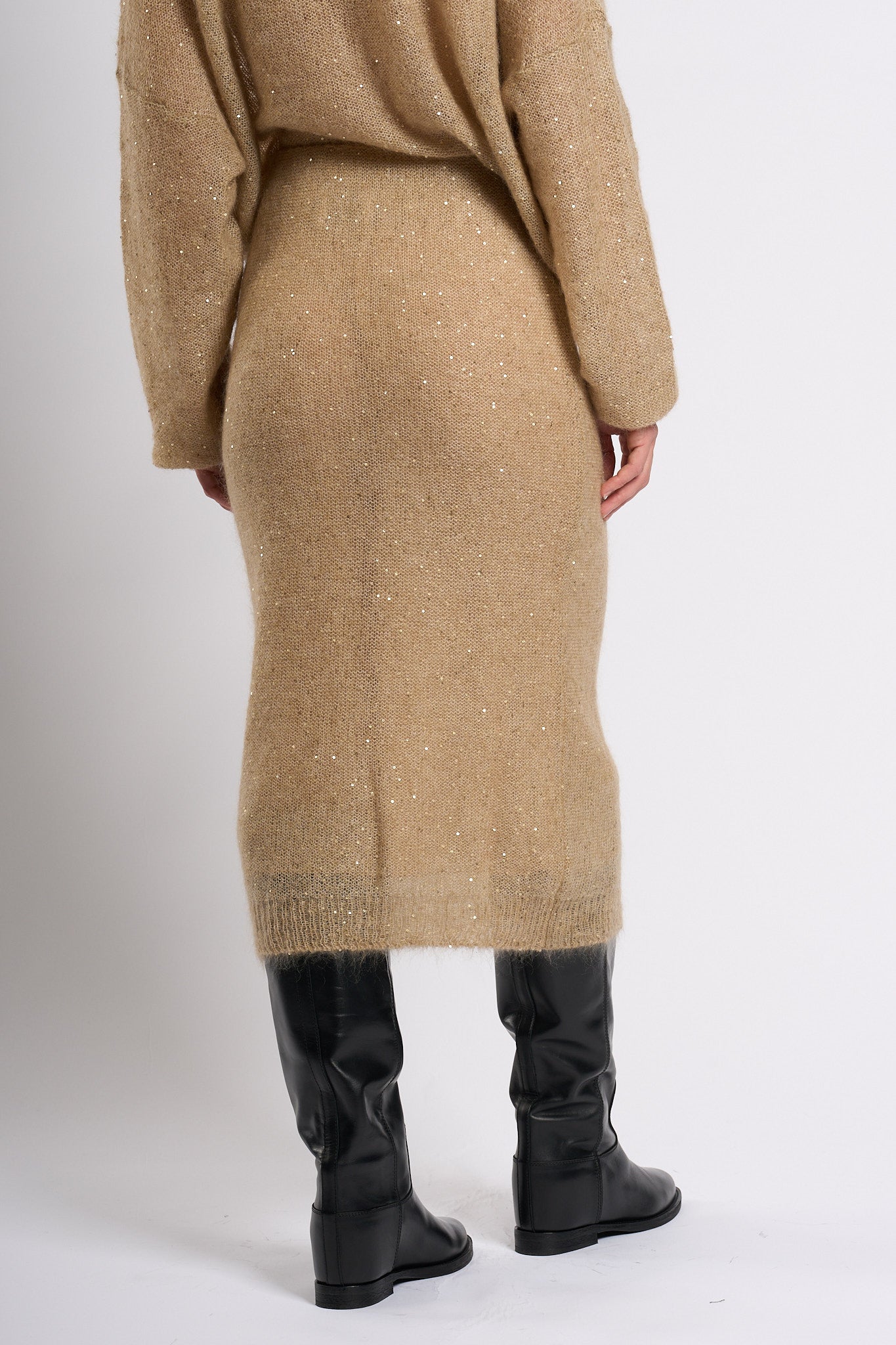 Nude Gonna in Lana Mohair Sabbia Donna-5