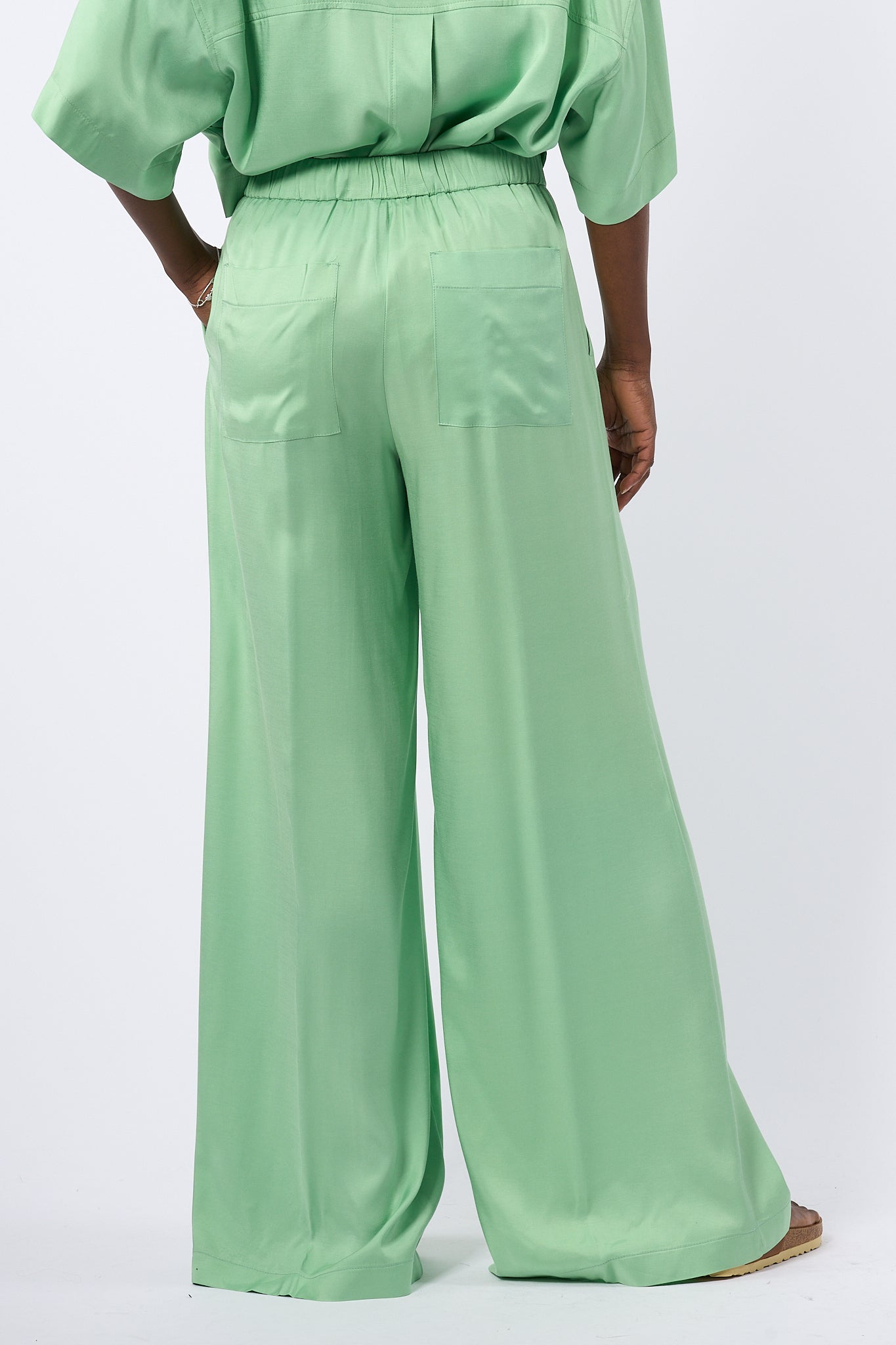 Nude Pantalone Fluido Verde Donna-6