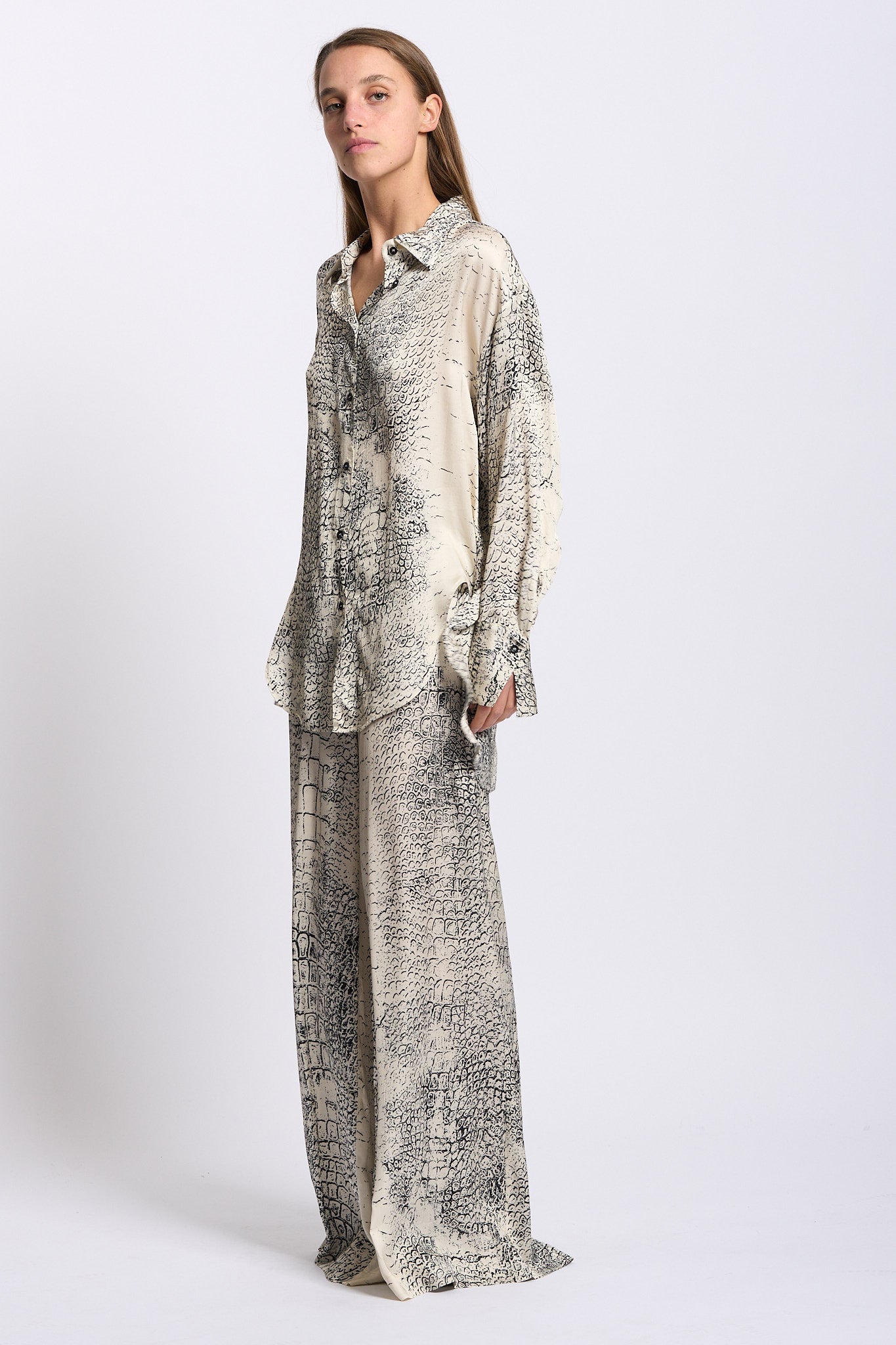 Nude Pantalone Stampa Bianco/nero Donna-1