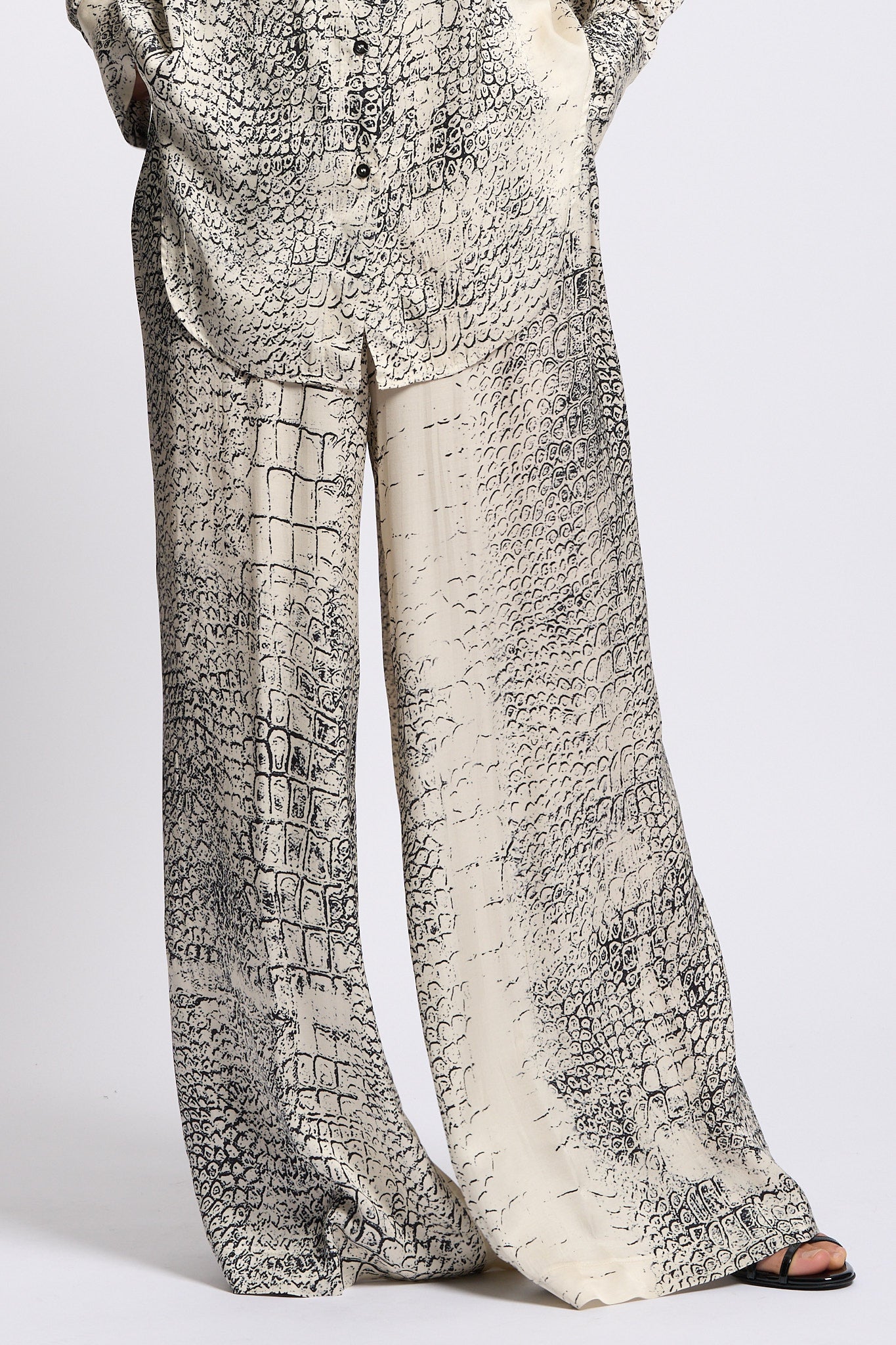 Nude Pantalone Stampa Bianco/nero Donna-2
