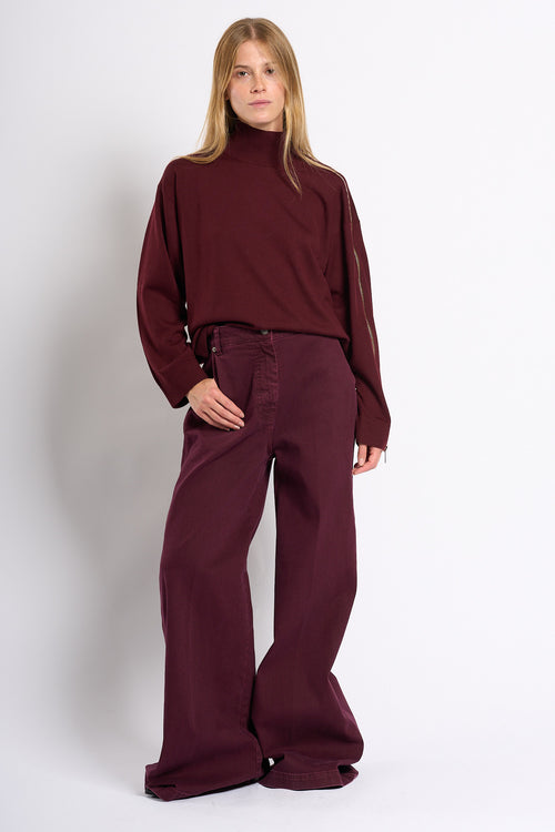Nude Pantalone Wide Leg Bordeaux Donna