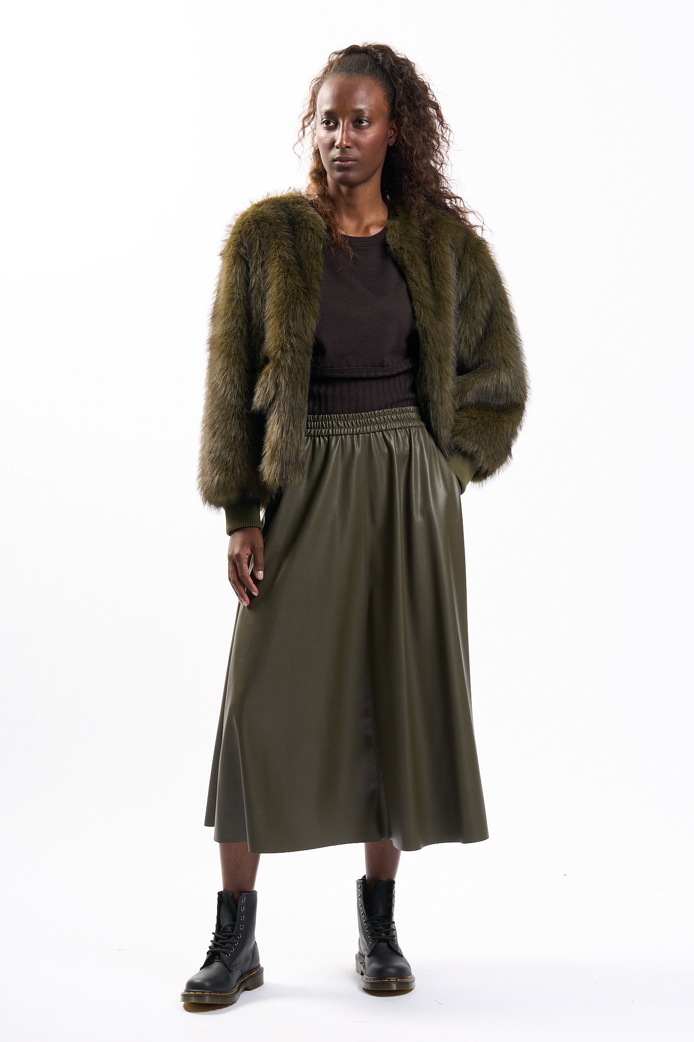 Nude Pelliccia Eco Verdone Donna-9