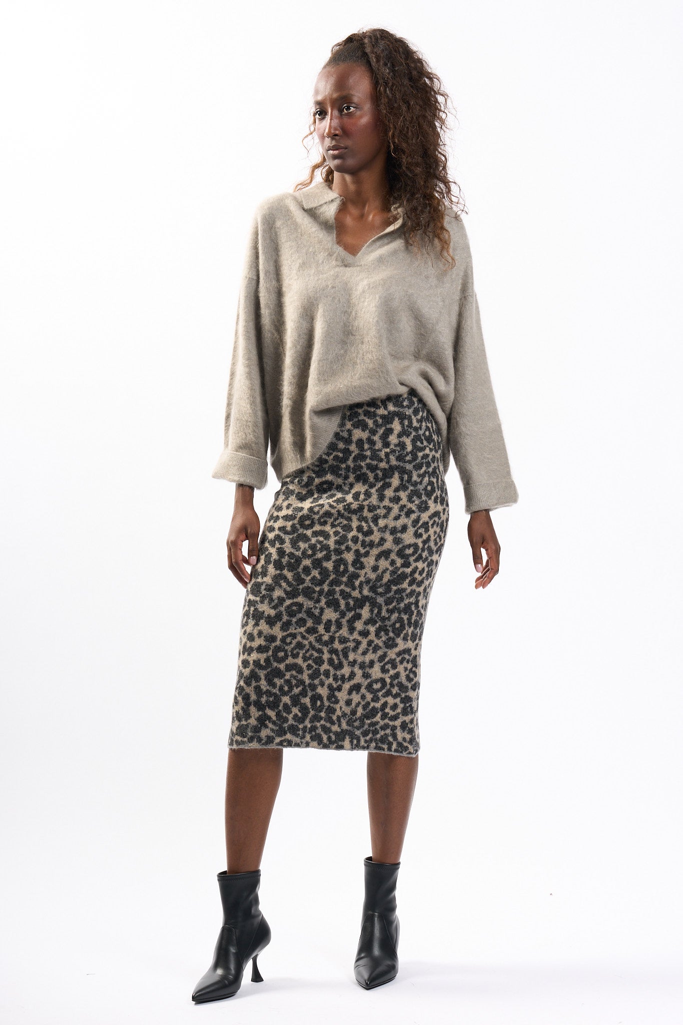 Nude Polo In Cashmere Grigio Donna-3