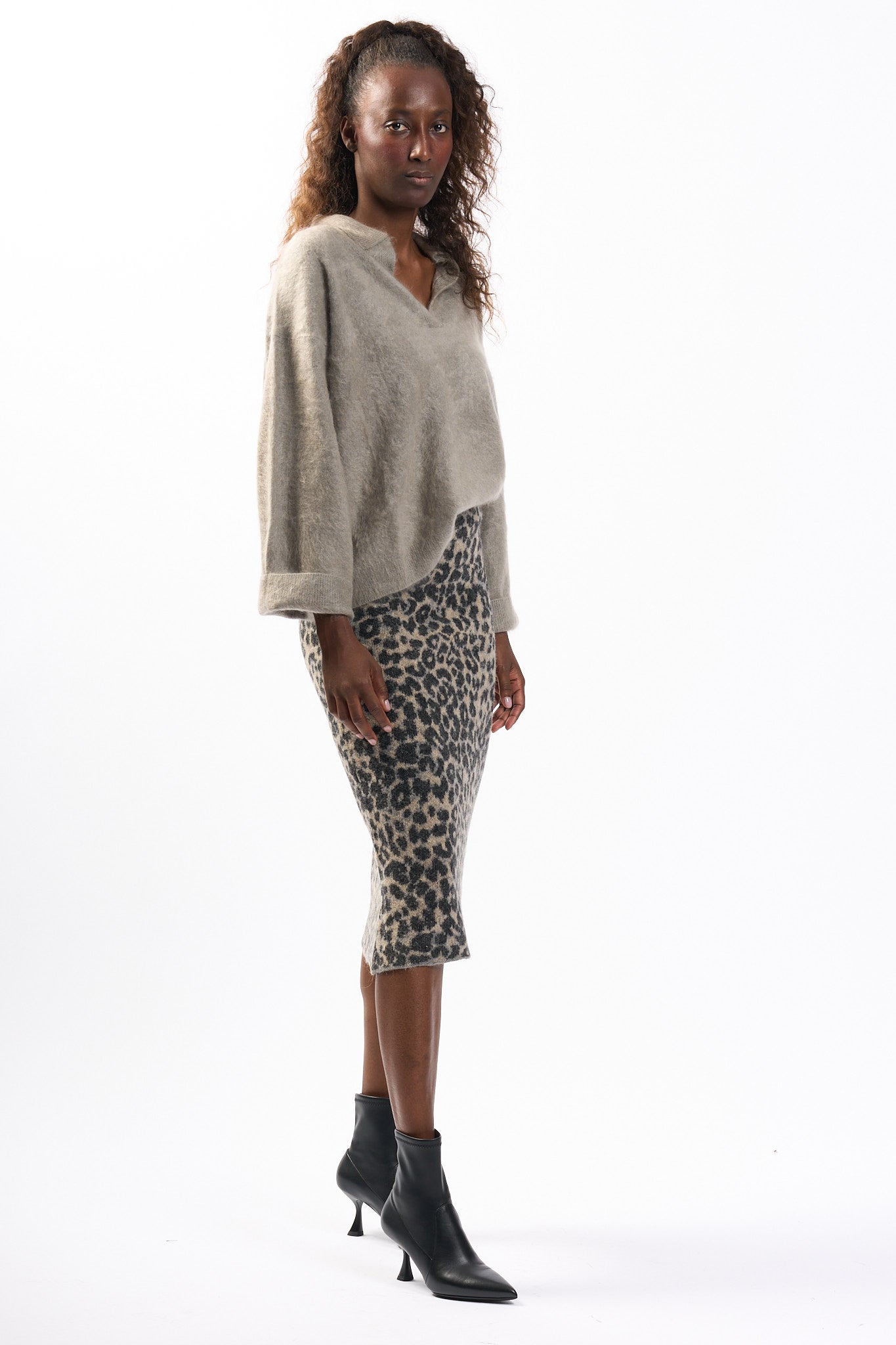 Nude Polo In Cashmere Grigio Donna-8
