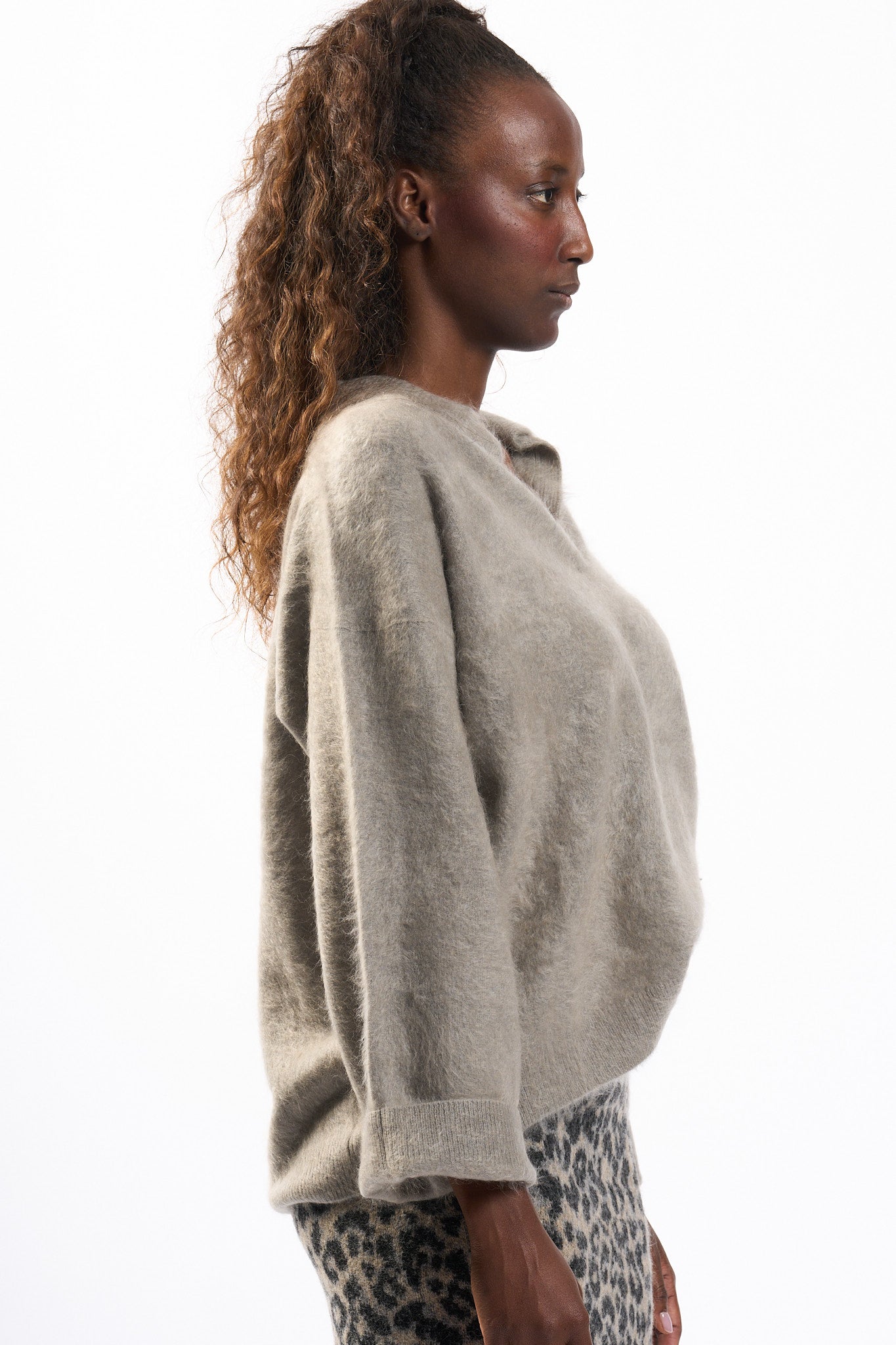 Nude Polo In Cashmere Grigio Donna-5
