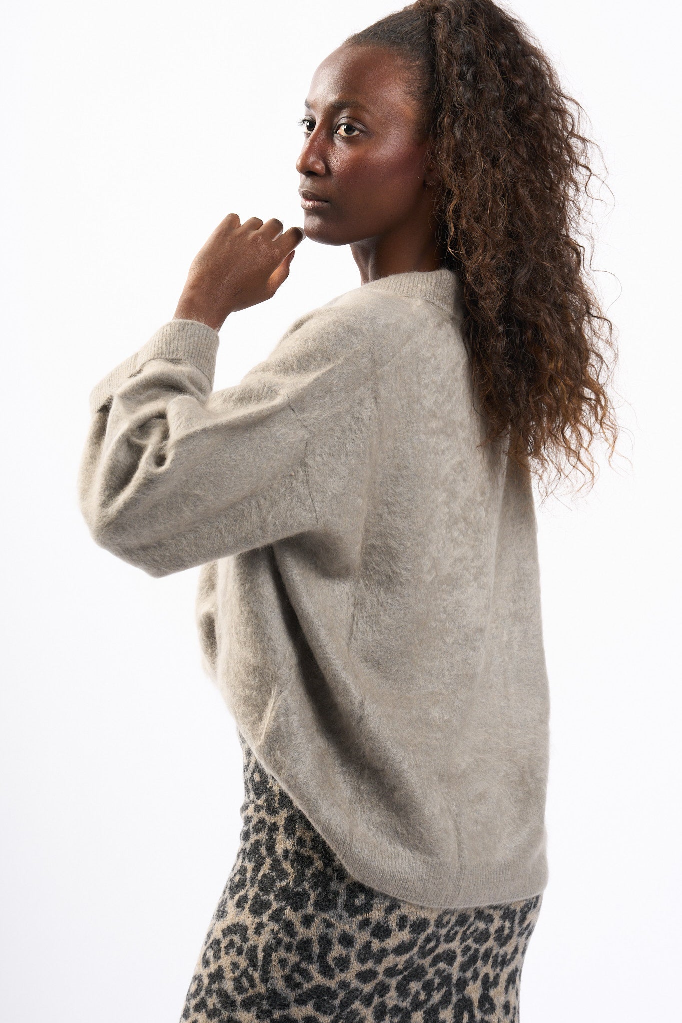Nude Polo In Cashmere Grigio Donna-7