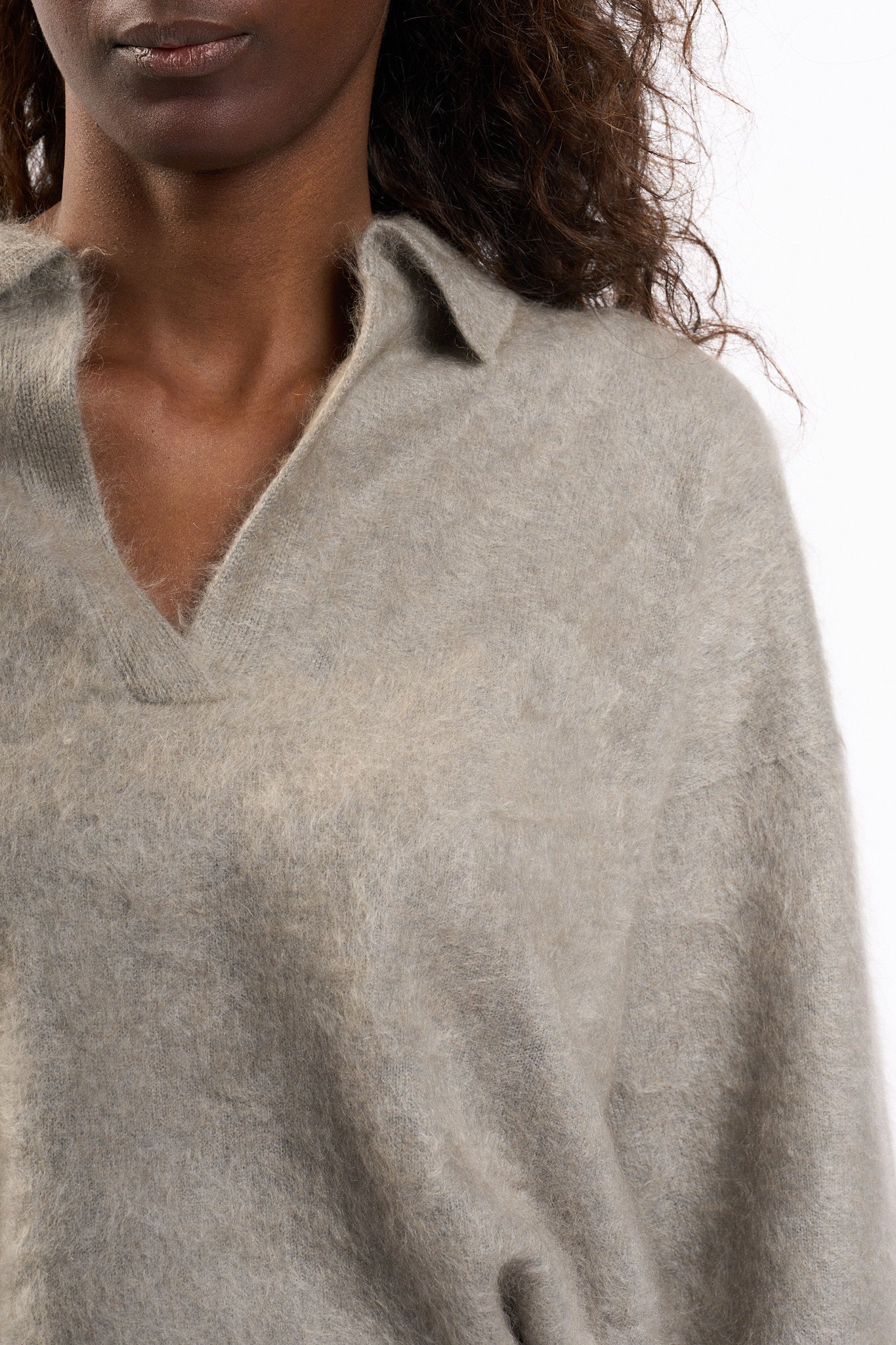 Nude Polo In Cashmere Grigio Donna-2