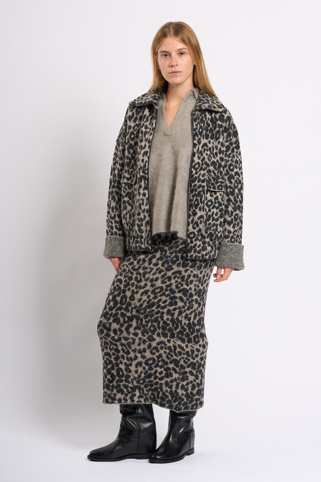 Nude Gonna Animalier Grigio/Nero Donna-8