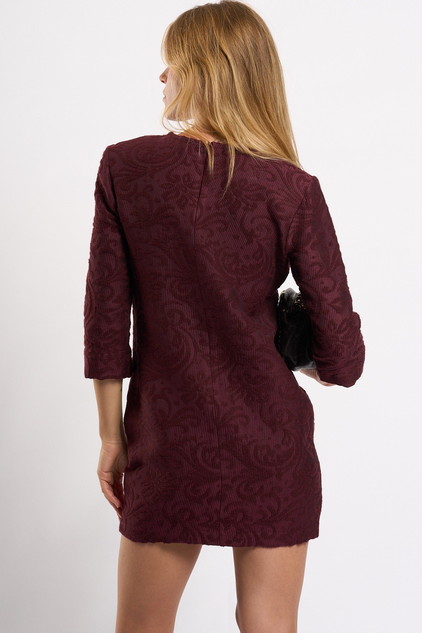 Olla pareg Abitino Jacquard Bordeaux Donna-3