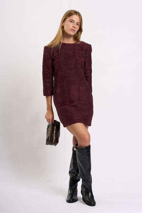 Olla pareg Abitino Jacquard Bordeaux Donna-2