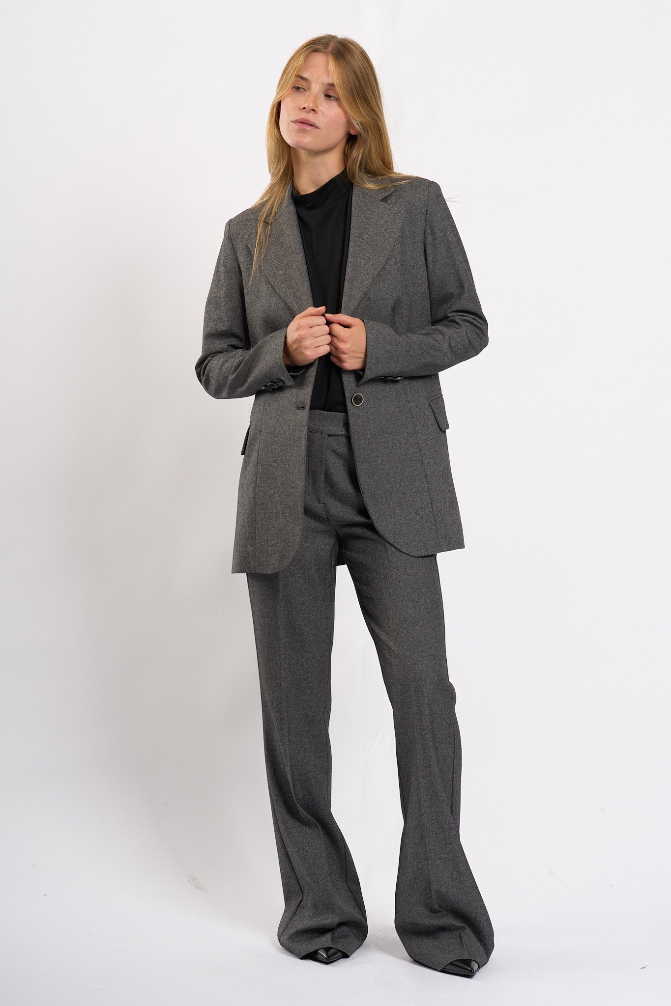 Olla pareg Giacca Grisaglia Grigio Donna-2