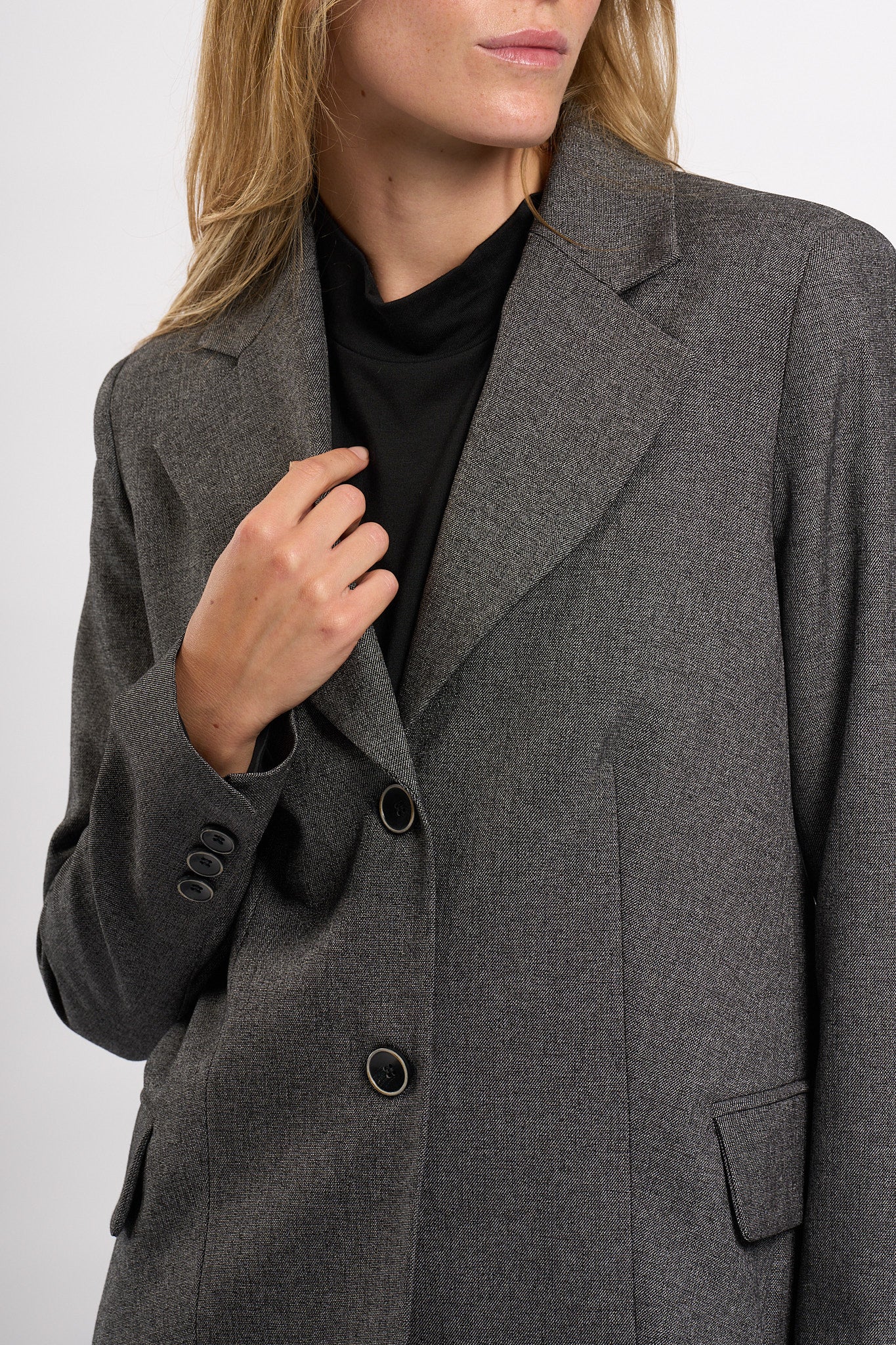 Olla pareg Giacca Grisaglia Grigio Donna-3