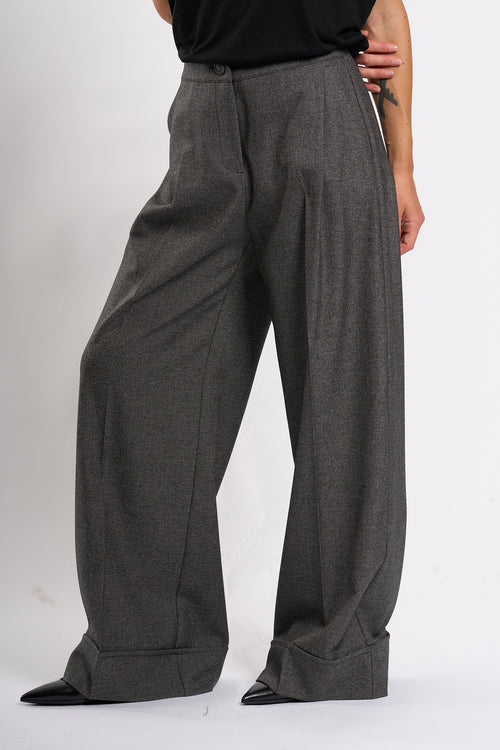 Olla pareg Pantalone Largo Grisaglia Grigio Donna