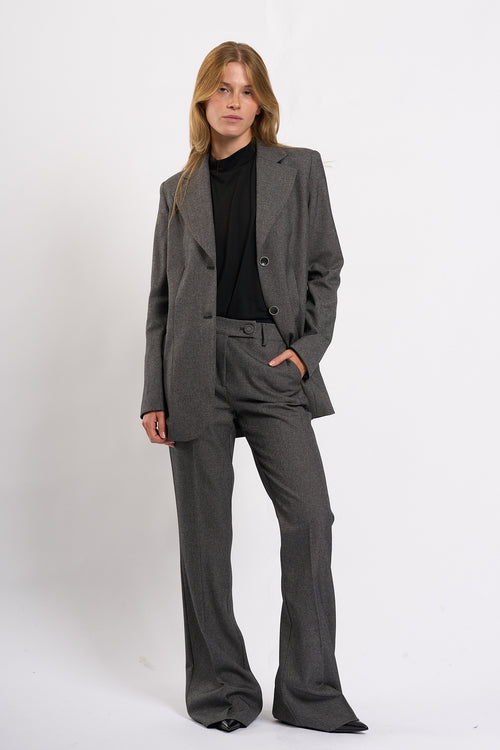 Olla pareg Pantalone Zampa Grisaglia Grigio Donna-2