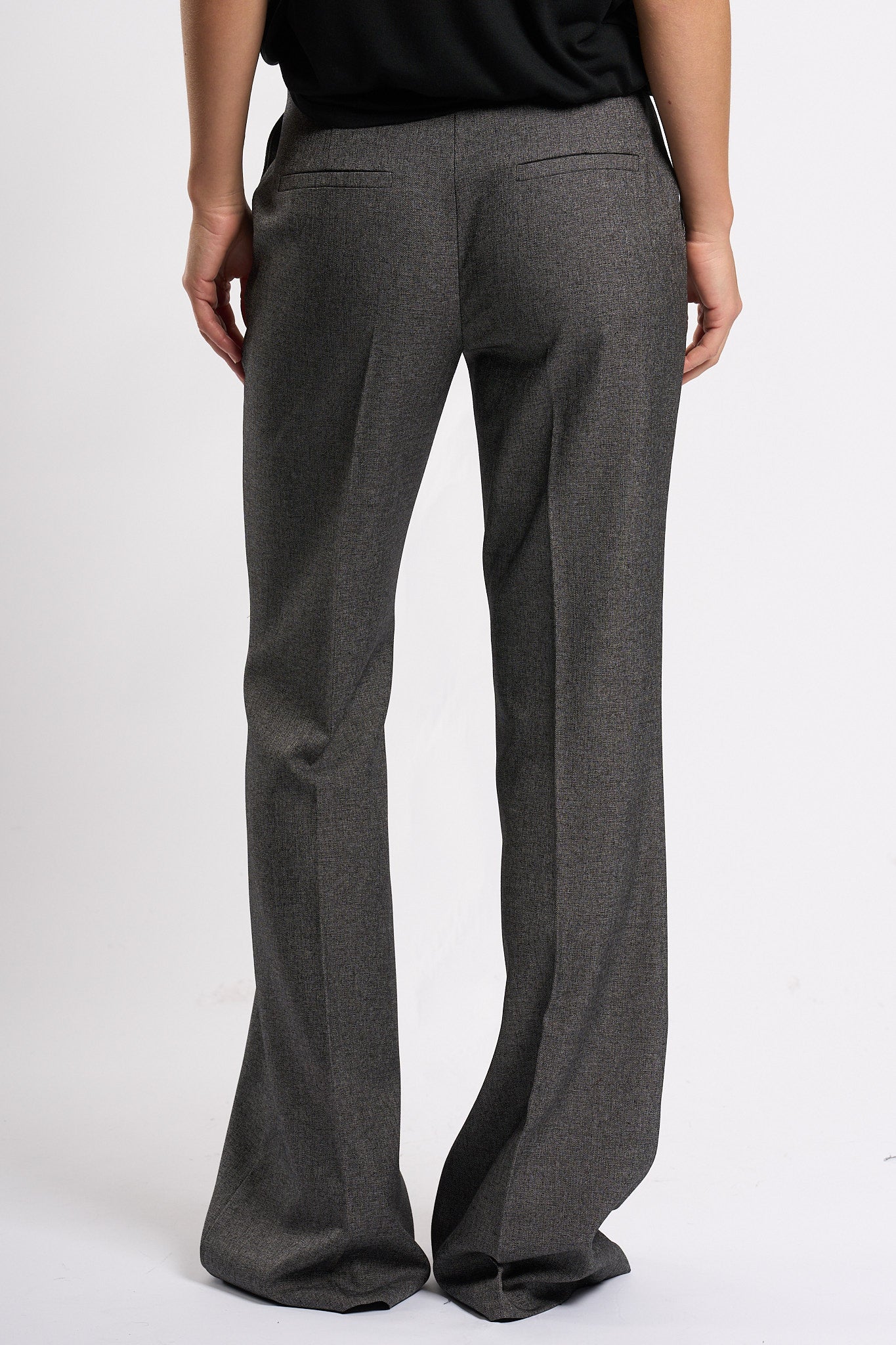 Olla pareg Pantalone Zampa Grisaglia Grigio Donna-4