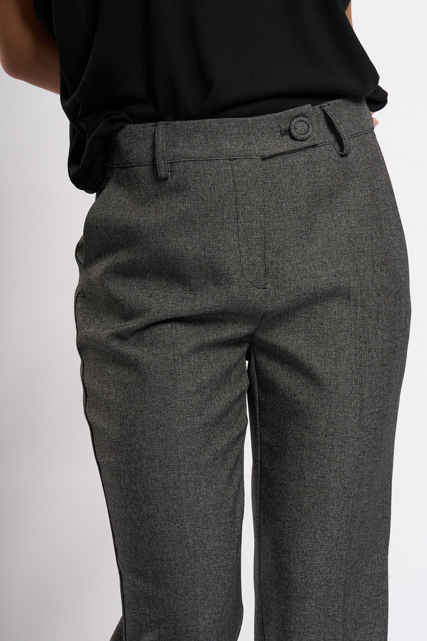 Olla pareg Pantalone Zampa Grisaglia Grigio Donna-3